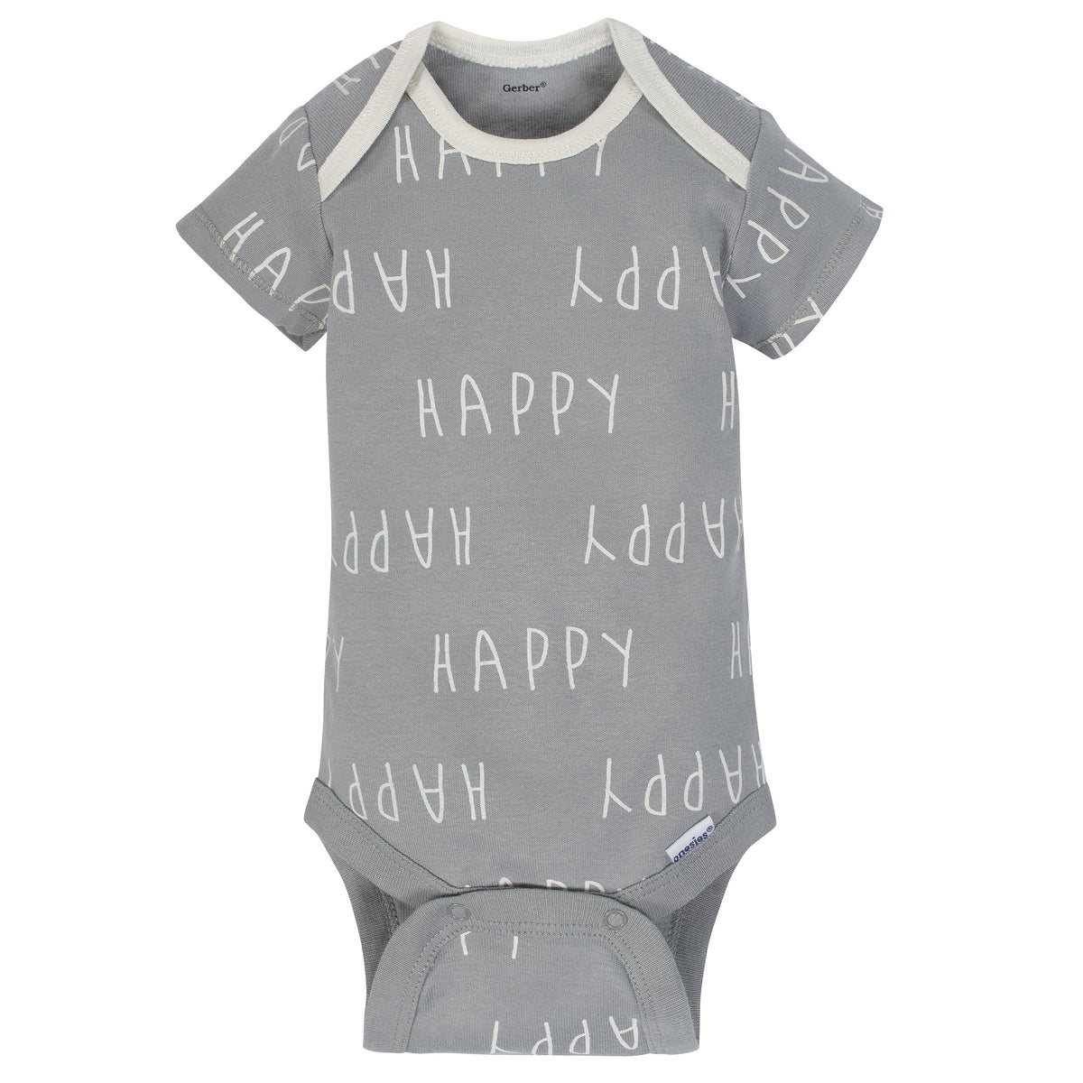 5-Pack Organic Baby Neutral Elephant Stripe Onesies Bodysuits, view 2