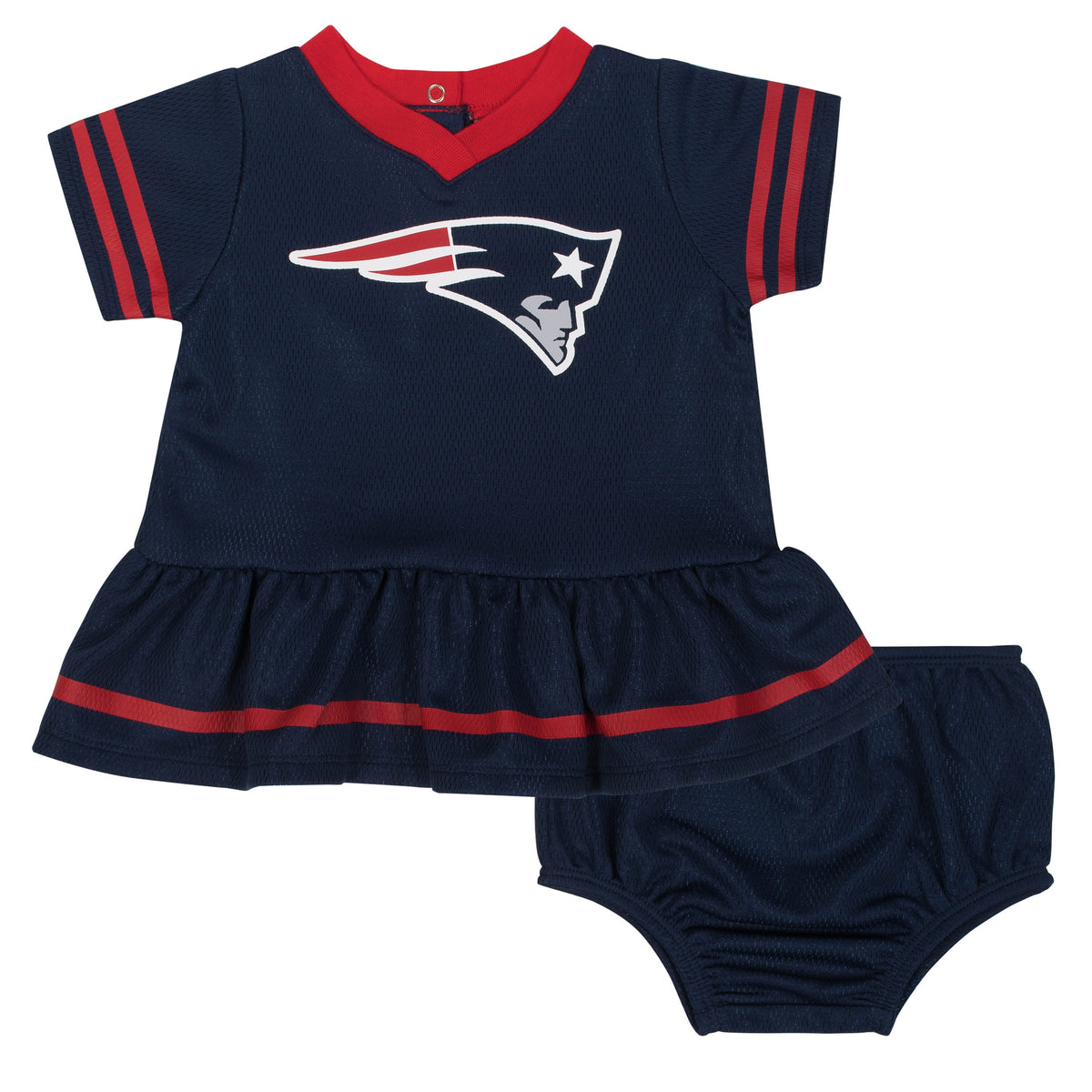 2-Piece New England Patriots Dress and Diaper Cover Set