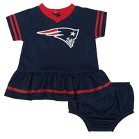 2-Piece New England Patriots Dress and Diaper Cover Set