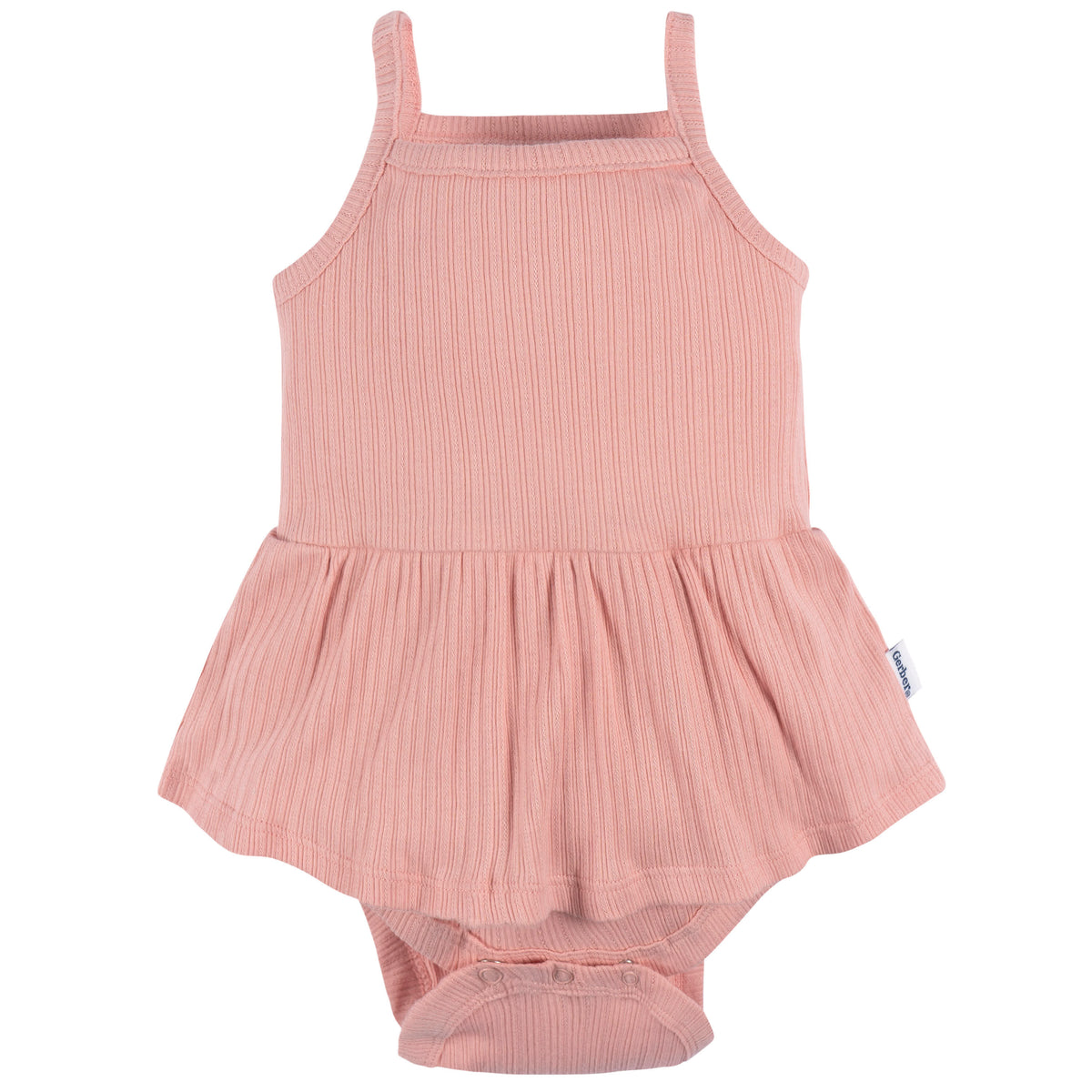 3-Pack Baby Girls Antique White Sleeveless Skirted Onesies Bodysuits, view 4