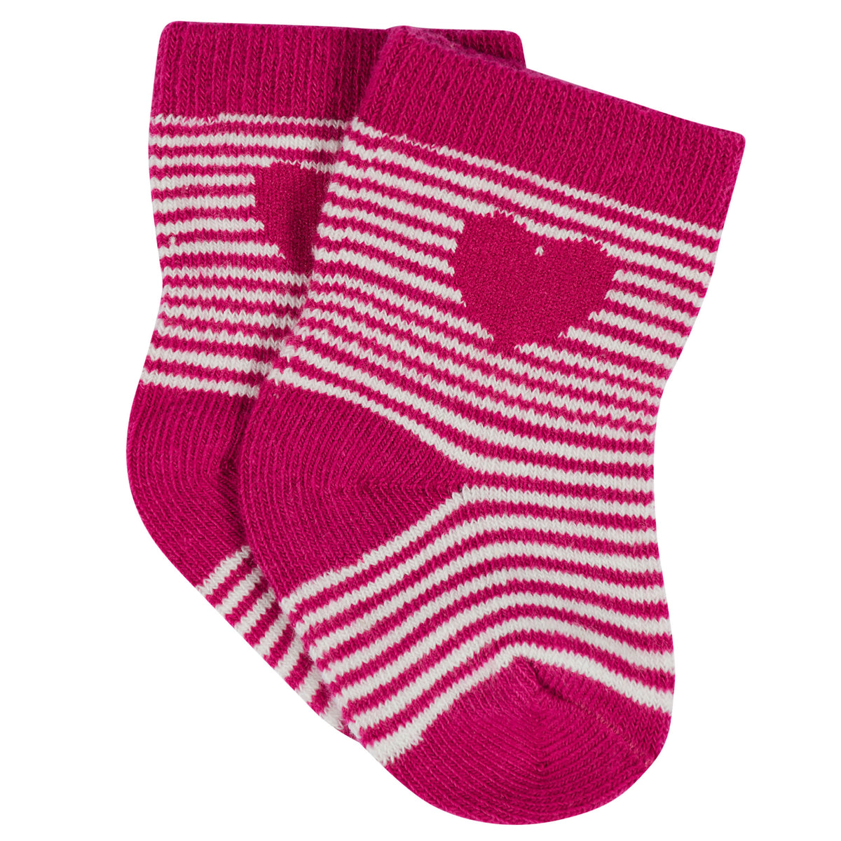 12-Pack Baby & Toddler Girls Floral Fox Jersey Crew Wiggle Proof Socks, view 13
