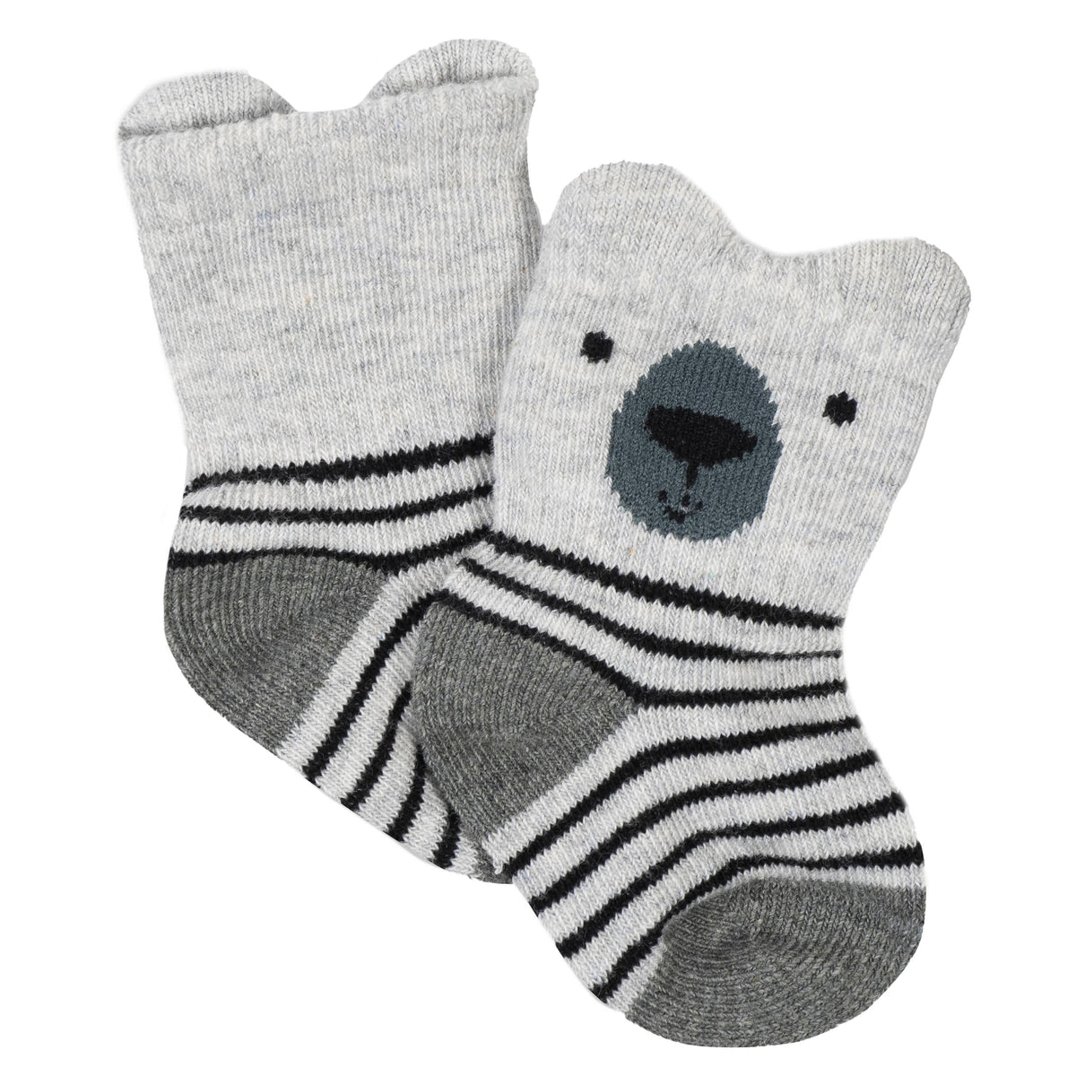 6-Pack Baby Boys Bear Wiggle Proof Socks, view 3