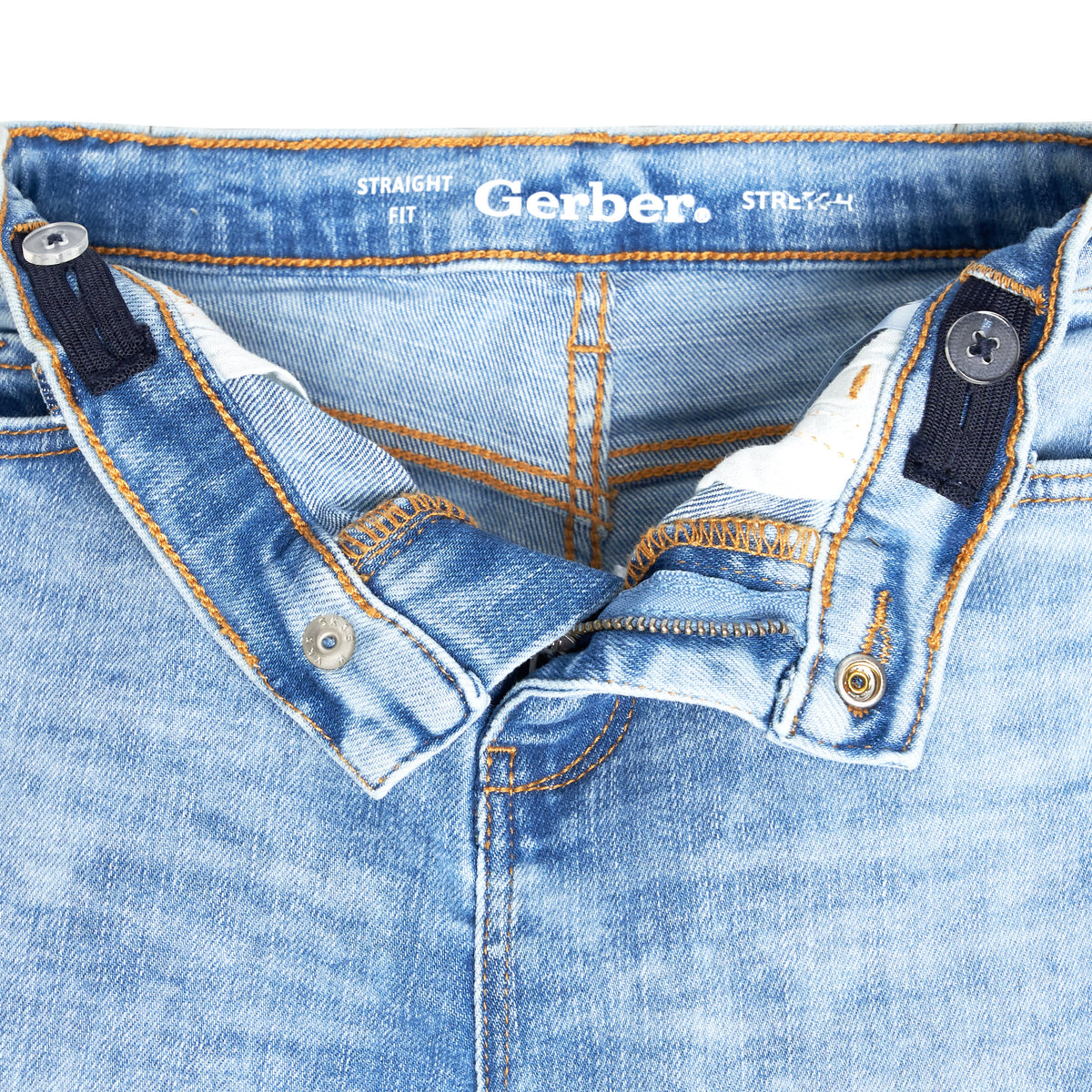 Infant and Toddler Neutral Light Blue Straight Fit Jeans, view 7
