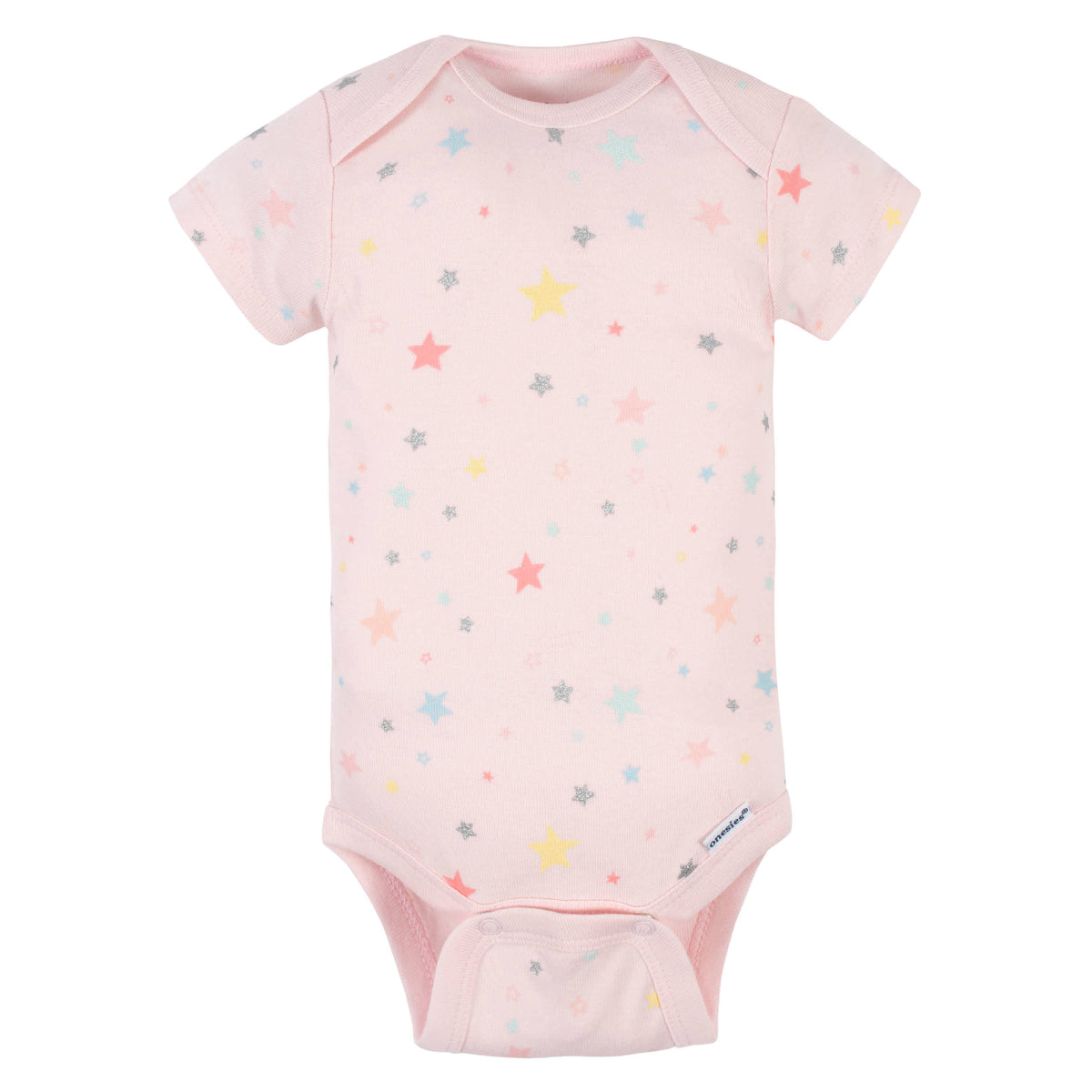 5-Pack Baby Girls Rainbow Short Sleeve Onesies Bodysuits, view 4