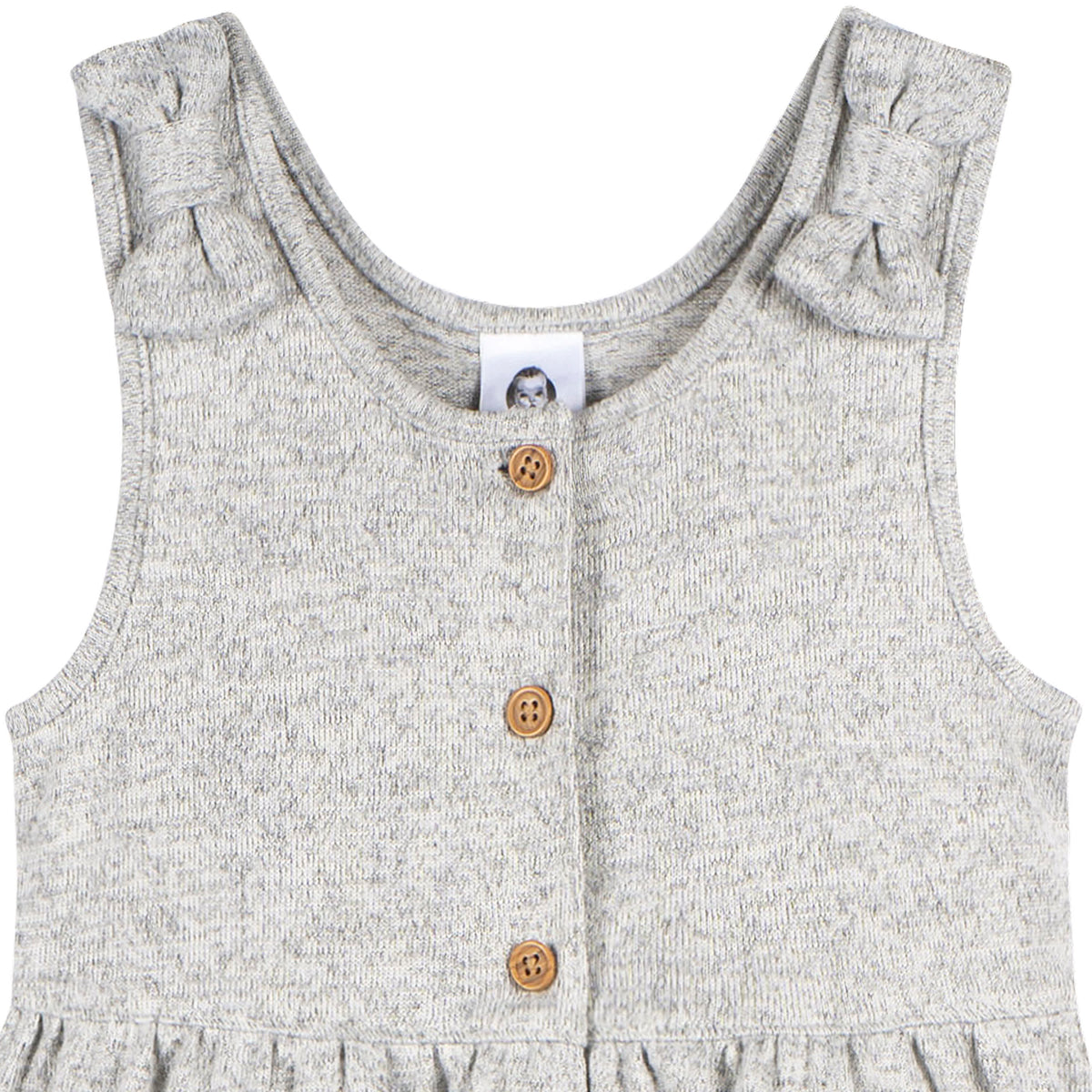 Toddler Girls Light Grey Heather Hacci Romper, view 5