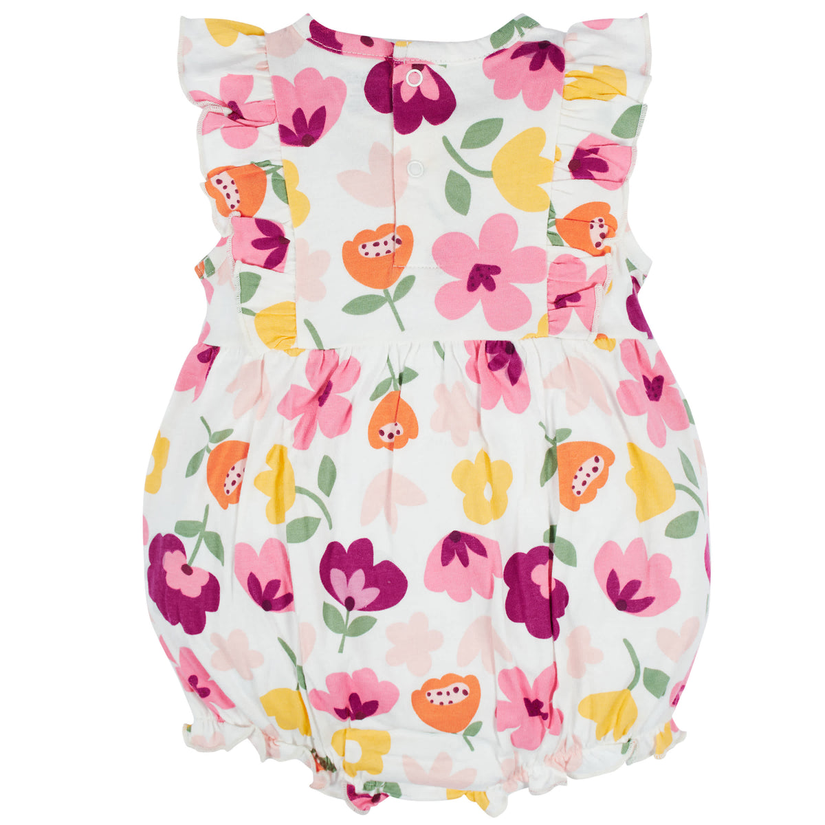 3-Pack Baby Girls Floral Fox Rompers, view 5