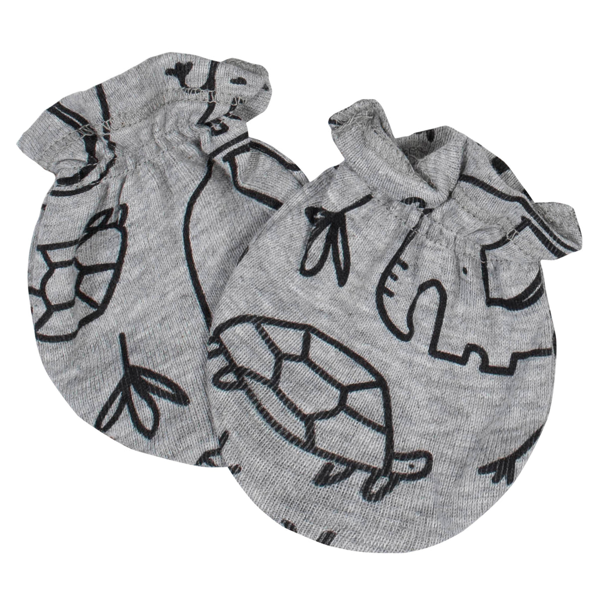 8-Piece Baby Boys Jungle Caps and Mittens Bundle, view 2