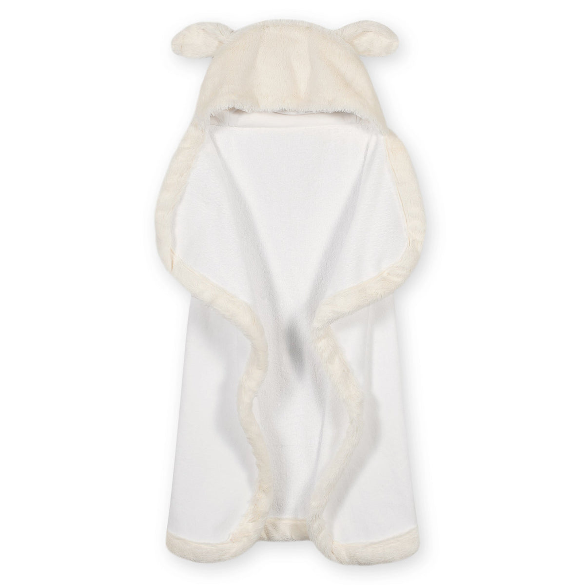 Baby Neutral Lamb Cuddle Plush Hooded Bath Wrap