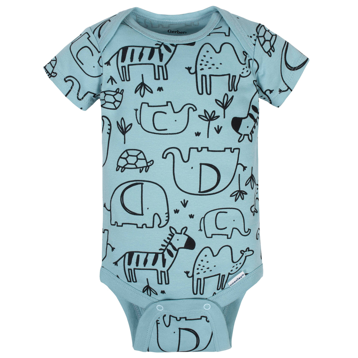 8-Pack Baby Boys Jungle Short Sleeve Onesies Bodysuits, view 4