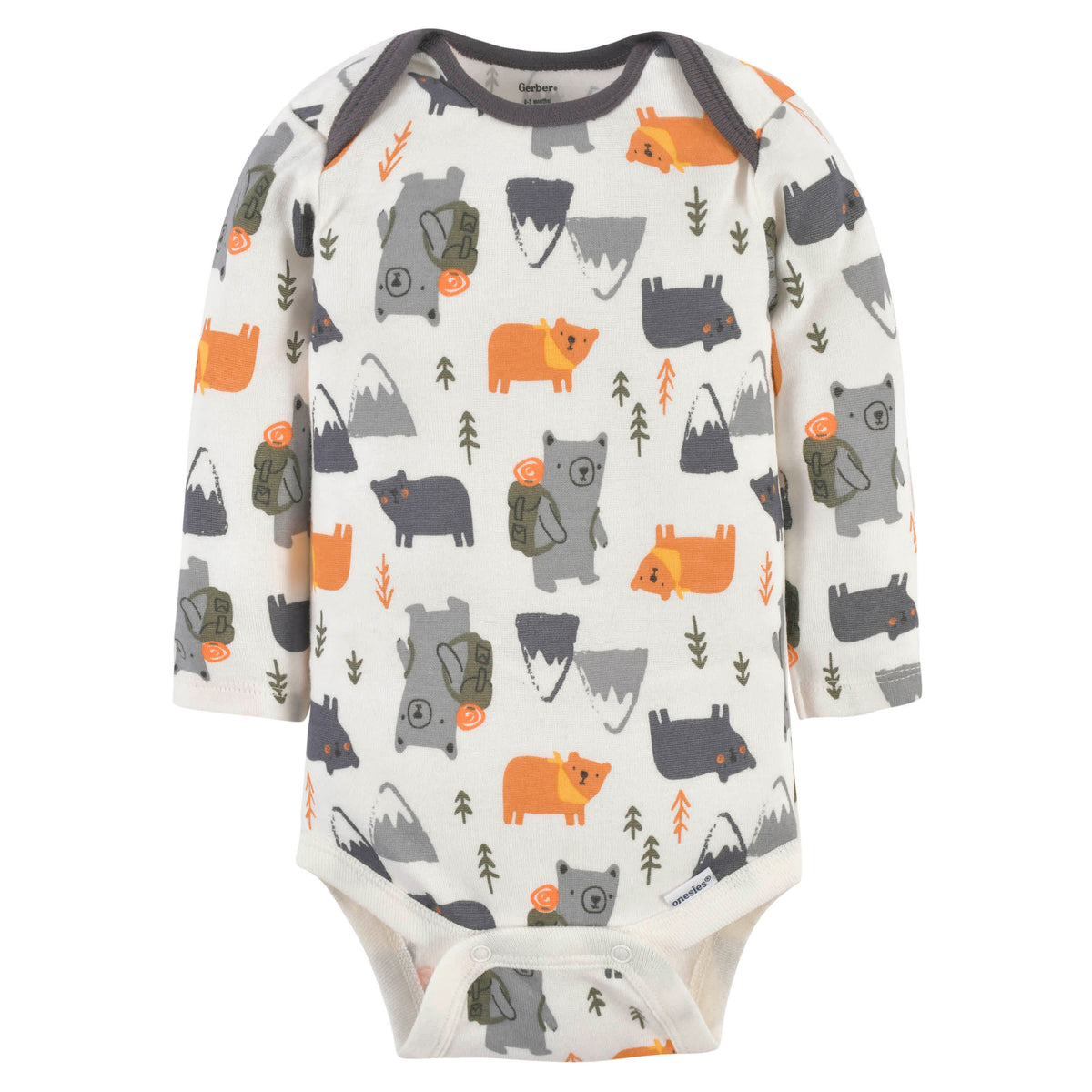 3-Pack Baby Boys Bears Long Sleeve Onesies Bodysuits, view 4