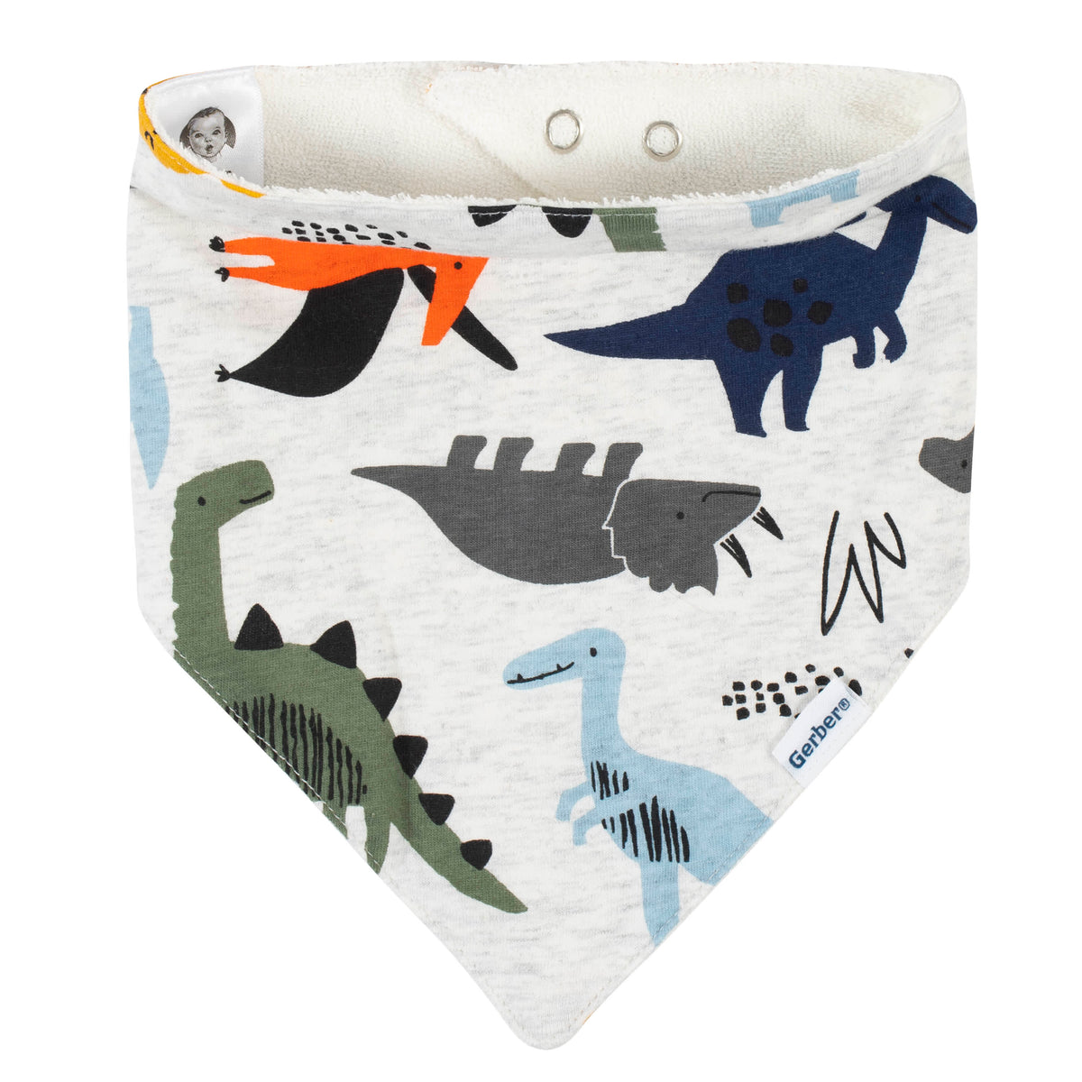 4-Pack Baby Boys Dino Bandana Bibs, view 4