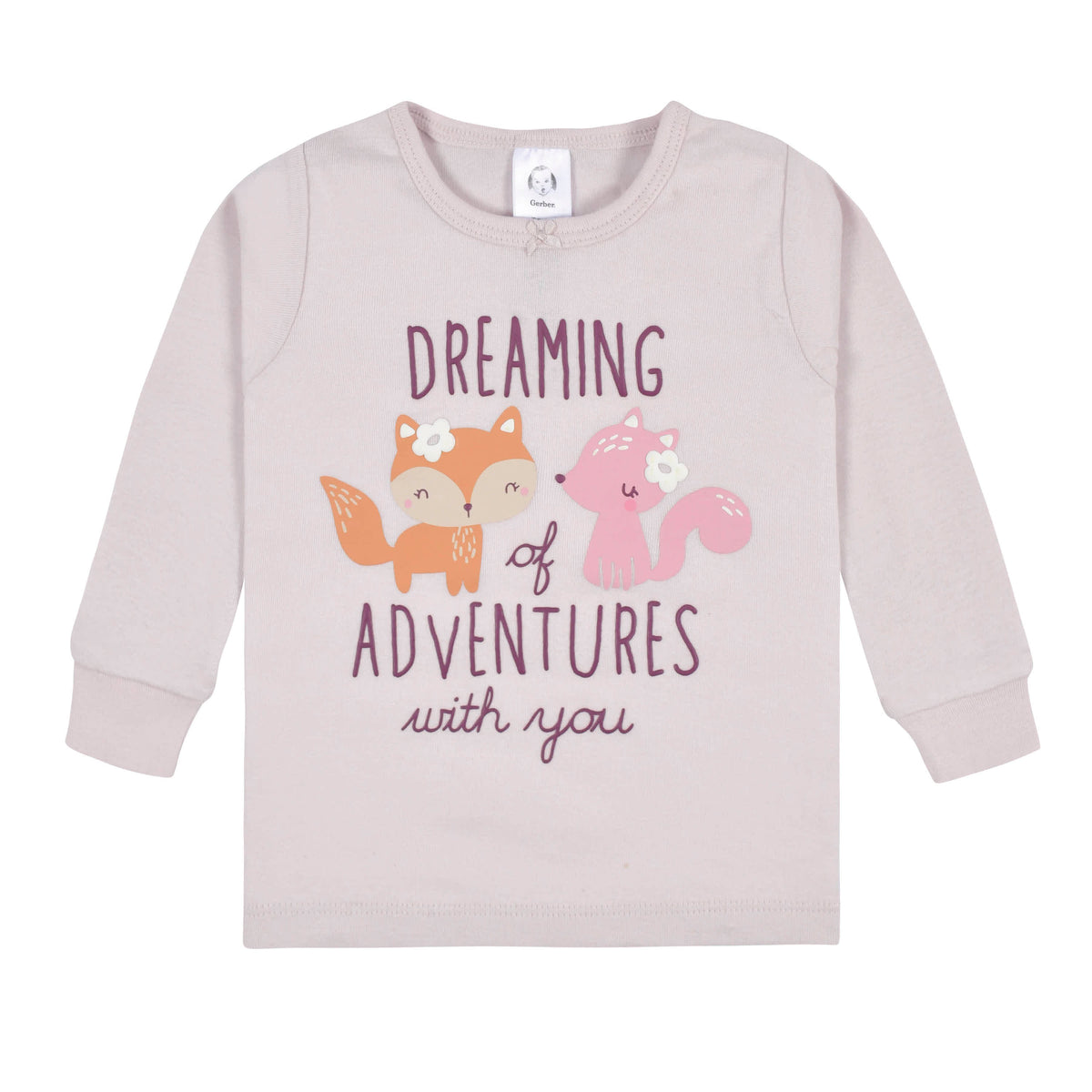 4-Piece Infant & Toddler Girls Purple Woodland Fox Snug Fit Cotton Pajamas, view 2