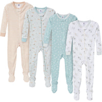 4-Pack Baby & Toddler Neutral Farm Snug-Fitting Footed Pajamas