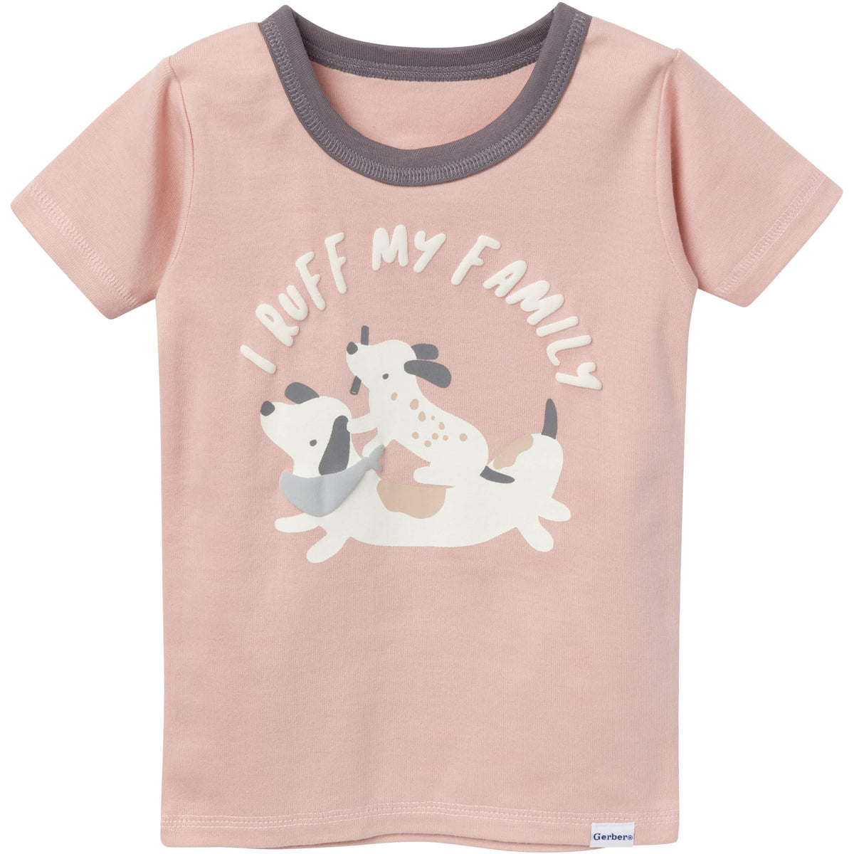 4-Piece Infant & Toddler Neutral Dog Shorts Pajamas Set, view 2