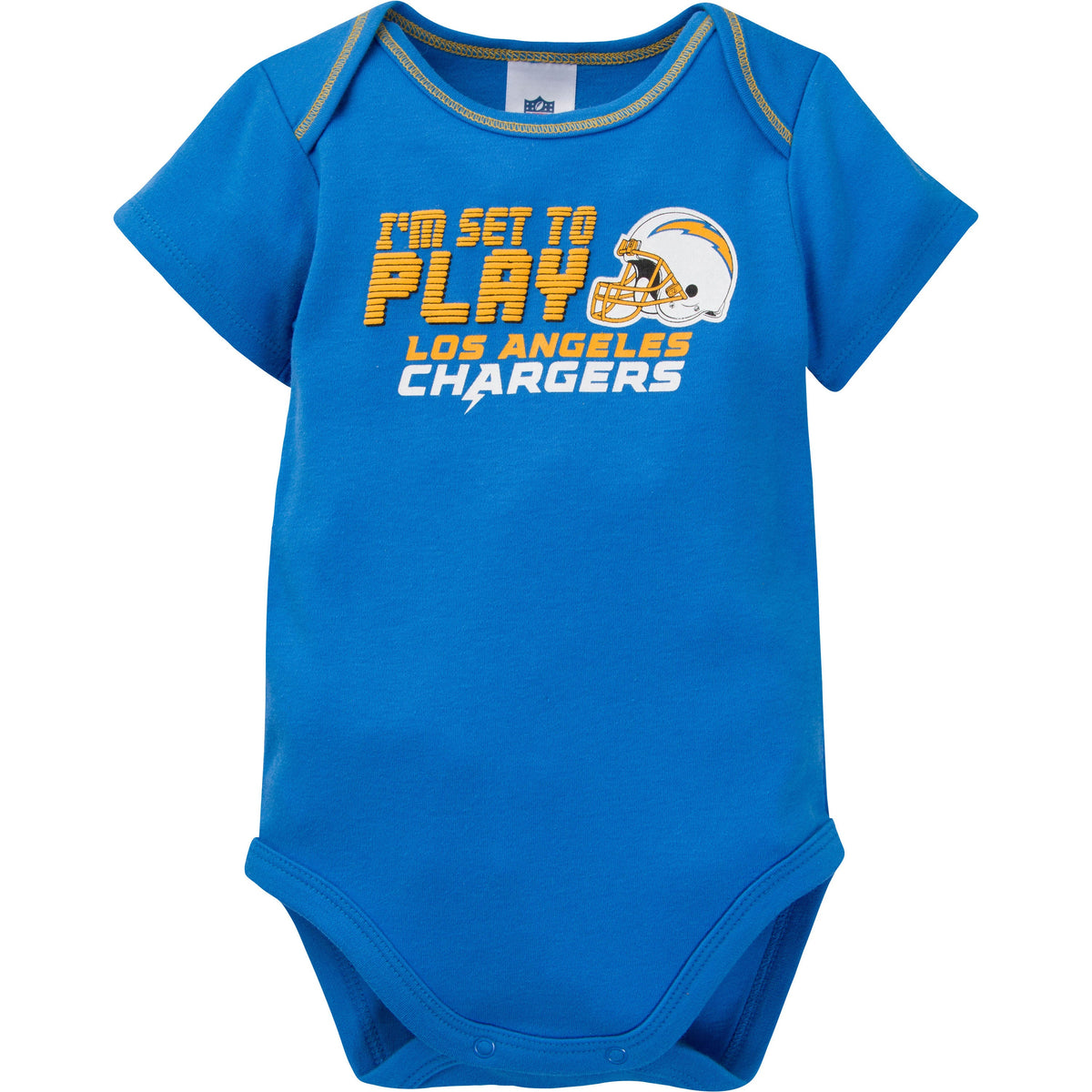 3-Pack Baby Boys Chargers Short Sleeve Bodysuits, view 2