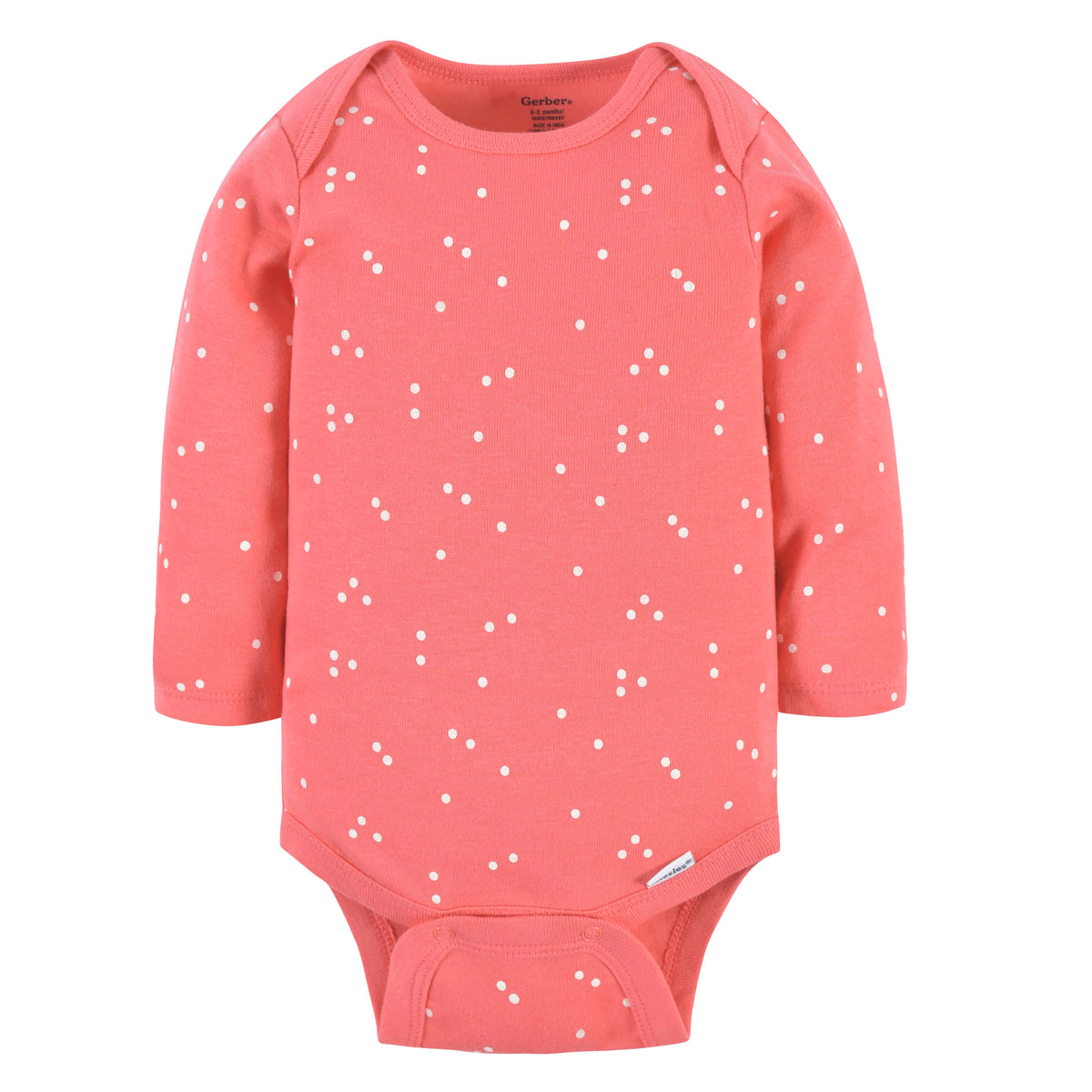 3-Pack Baby Girls Happy Long Sleeve Onesies Bodysuits, view 5