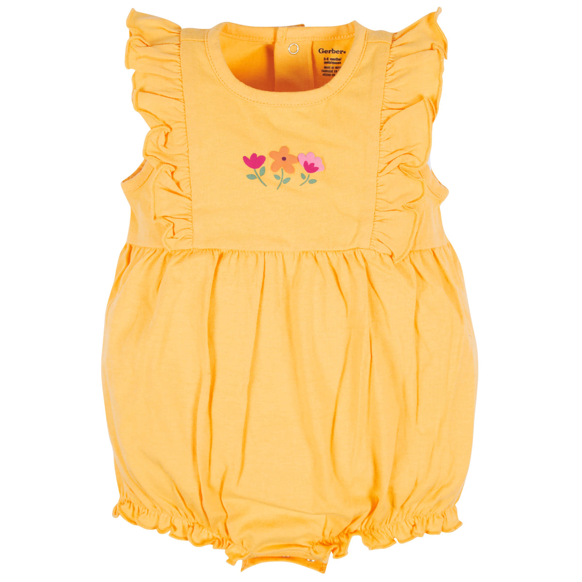 3-Pack Baby Girls Floral Fox Rompers, view 6