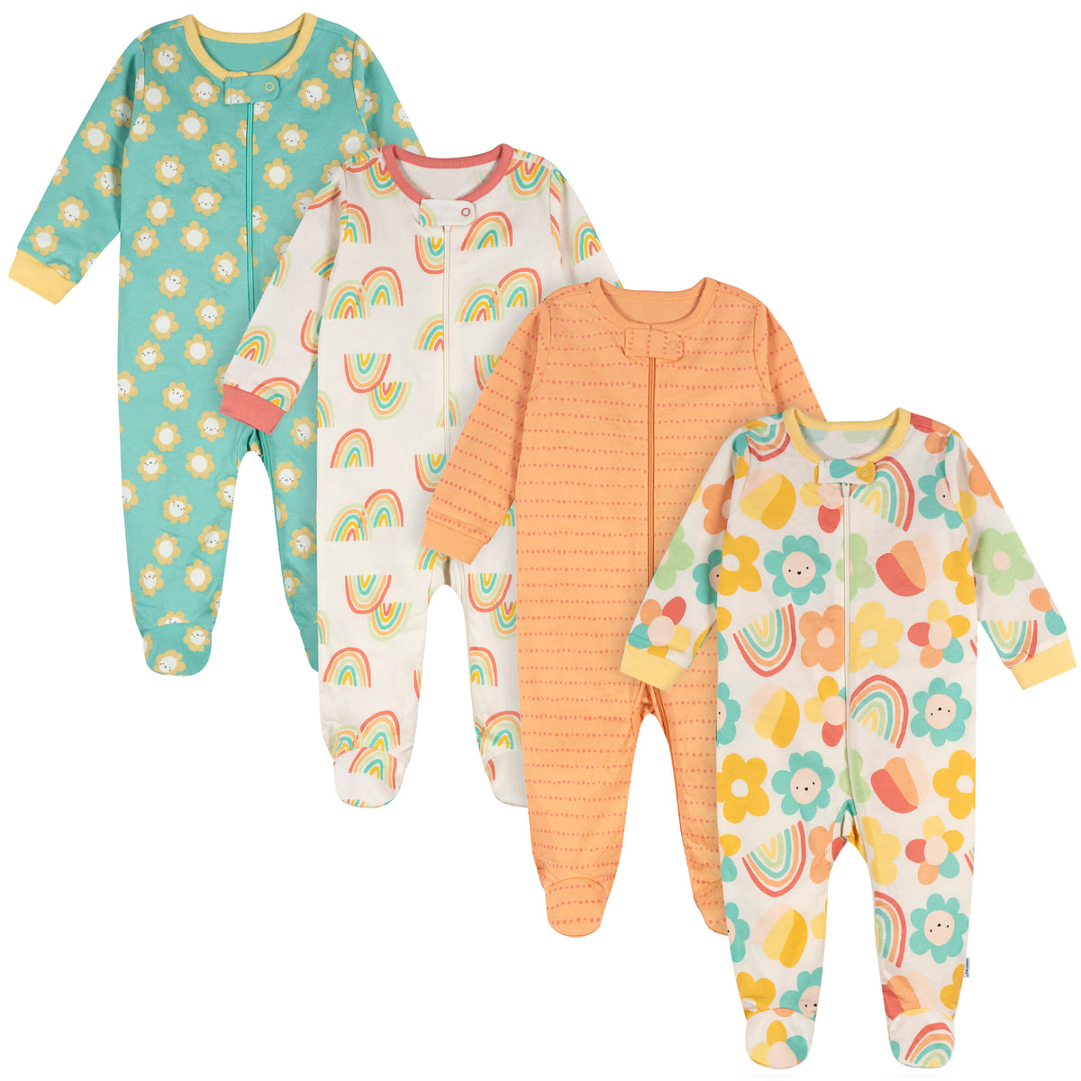 4-Pack Baby Girls Flower Power Sleep 'N Plays