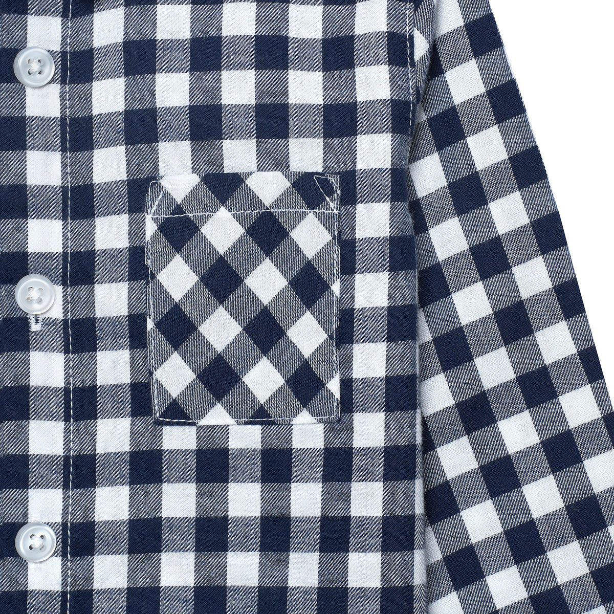 Infant & Toddler Boys Blue Plaid Woven Plaid Shirt, view 6