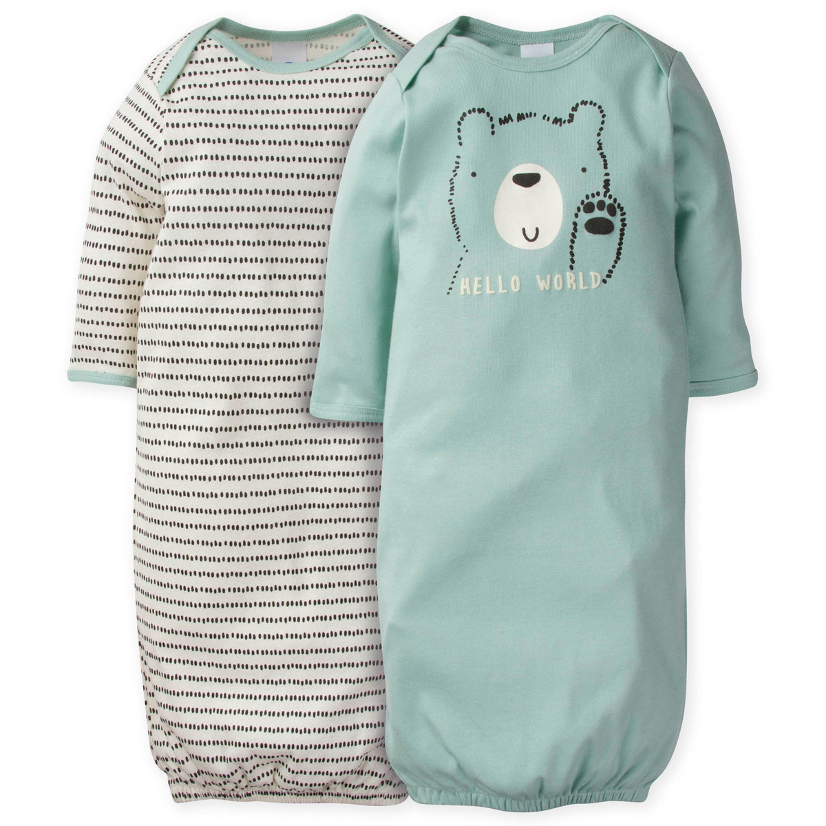 2-Pack Baby Boys Bear Gowns
