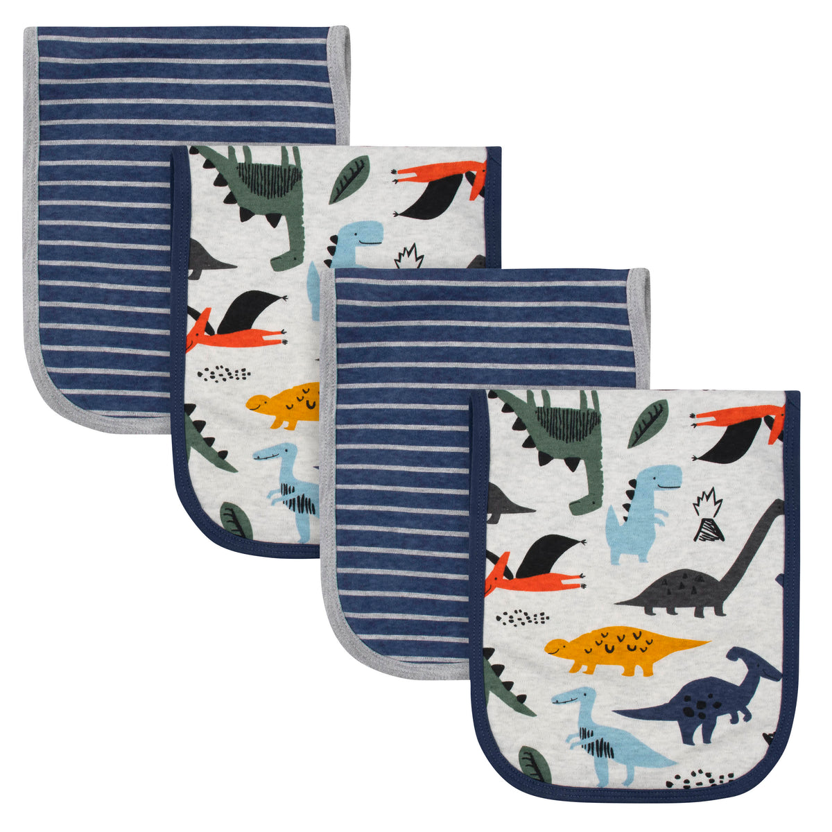 4-Pack Baby Boys Dino Burp Cloths