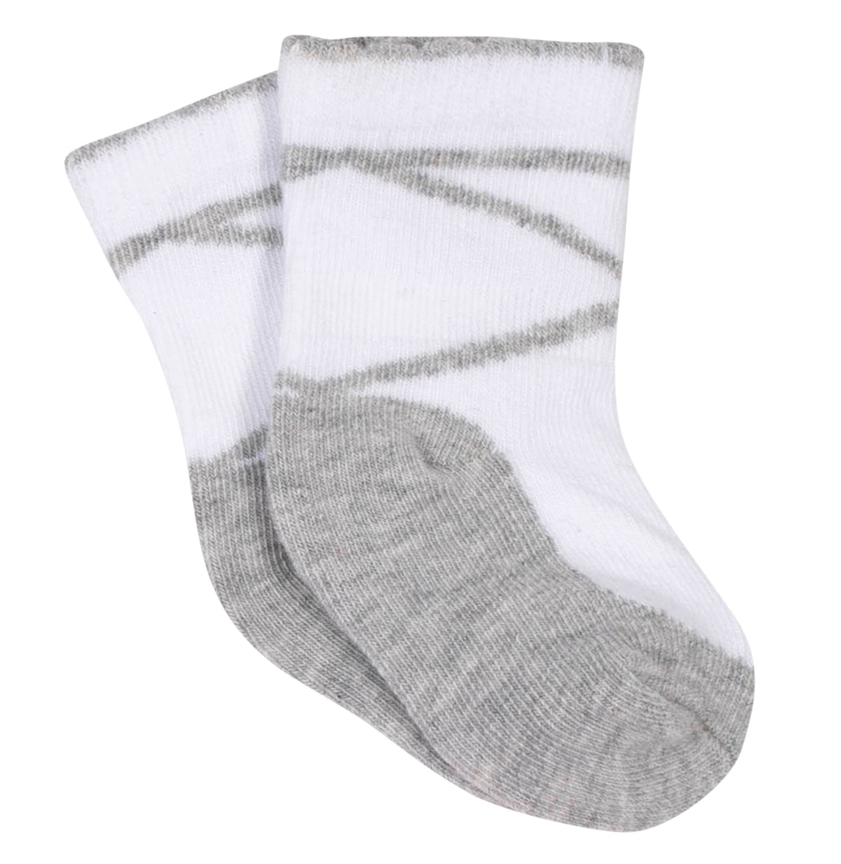 8-Pack Toddler Girls Grey Heather Jersey Crew Socks, view 2