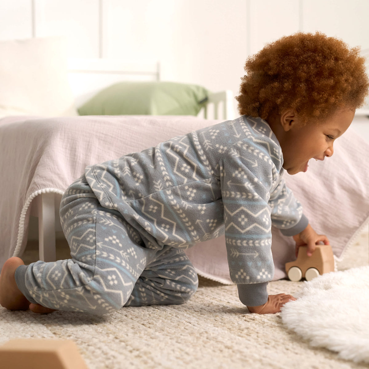 2-Piece Infant & Toddler Boys Fairisle Fleece Pajamas, view 2