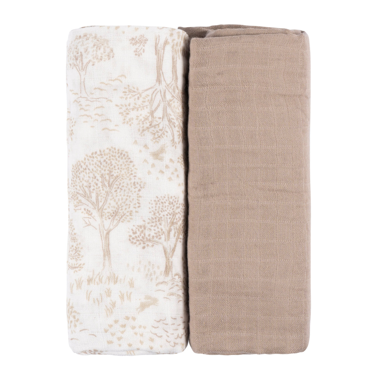 2-Pack Baby Neutral Tan Muslin Swaddle Blanket, view 4