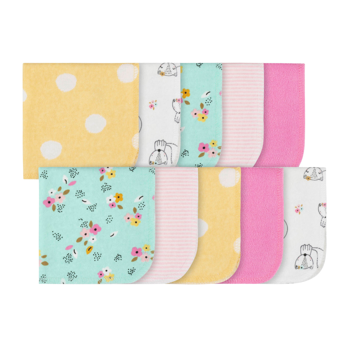 10-Pack Baby Girls Fox Washcloths
