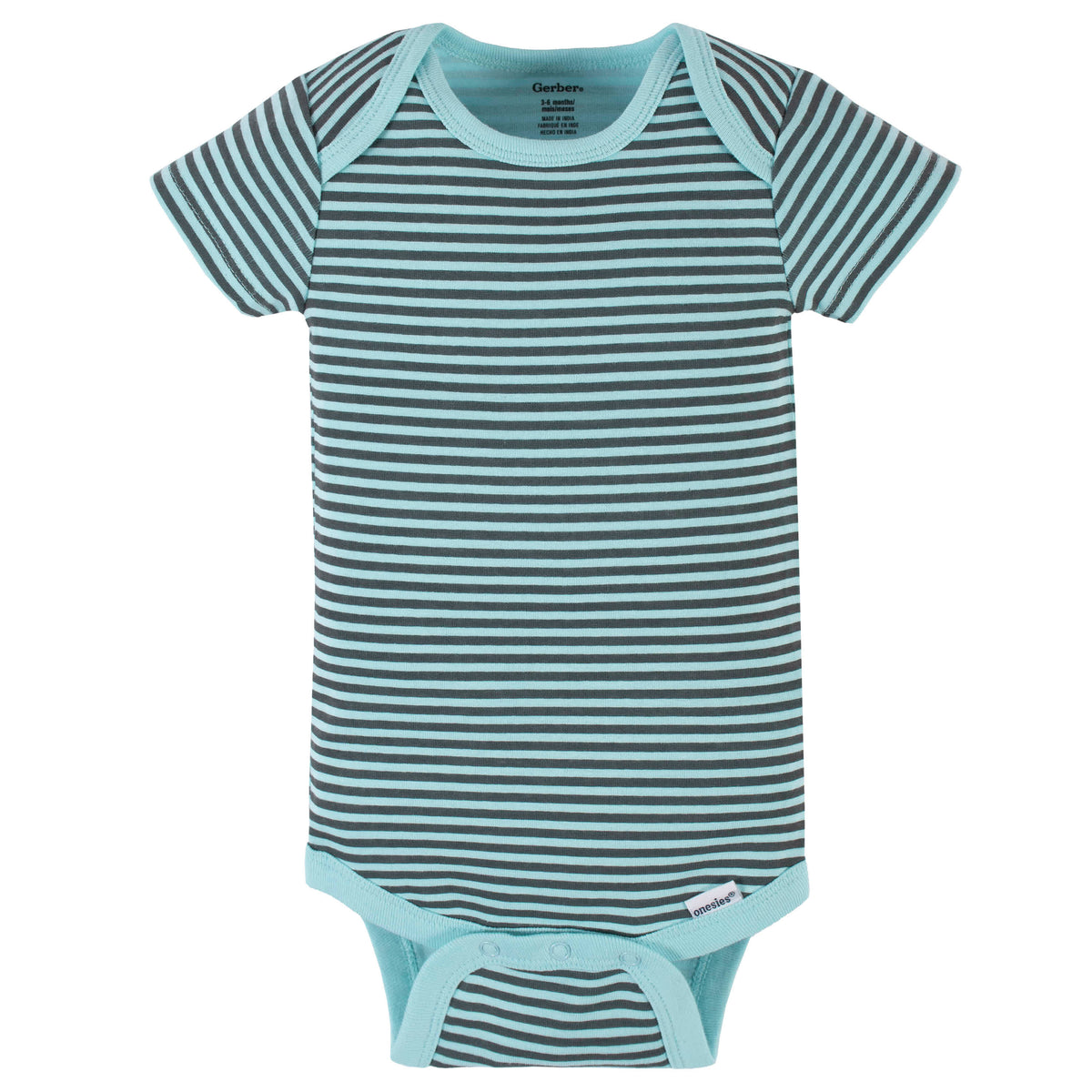 4-Pack Baby Boys Dino Blues Short Sleeve Onesies Bodysuits, view 5
