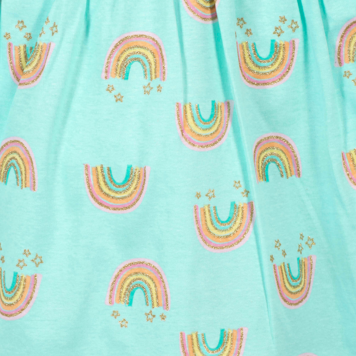 3-Piece Girls Gold Rainbow Dress Set, view 3