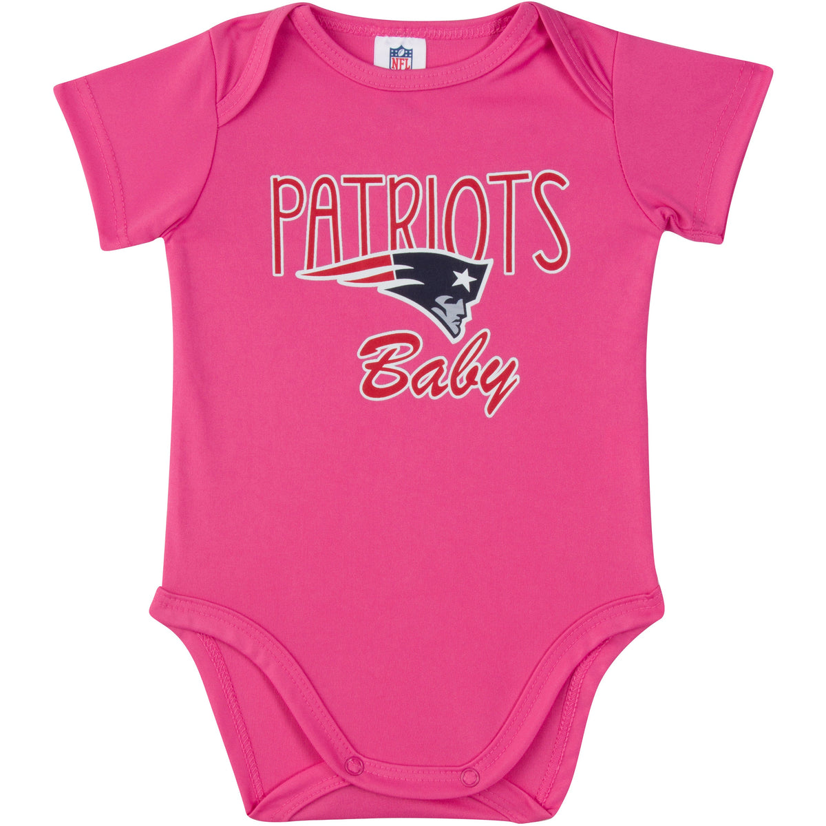 New England Patriots Baby Girls Short Sleeve Bodysuit