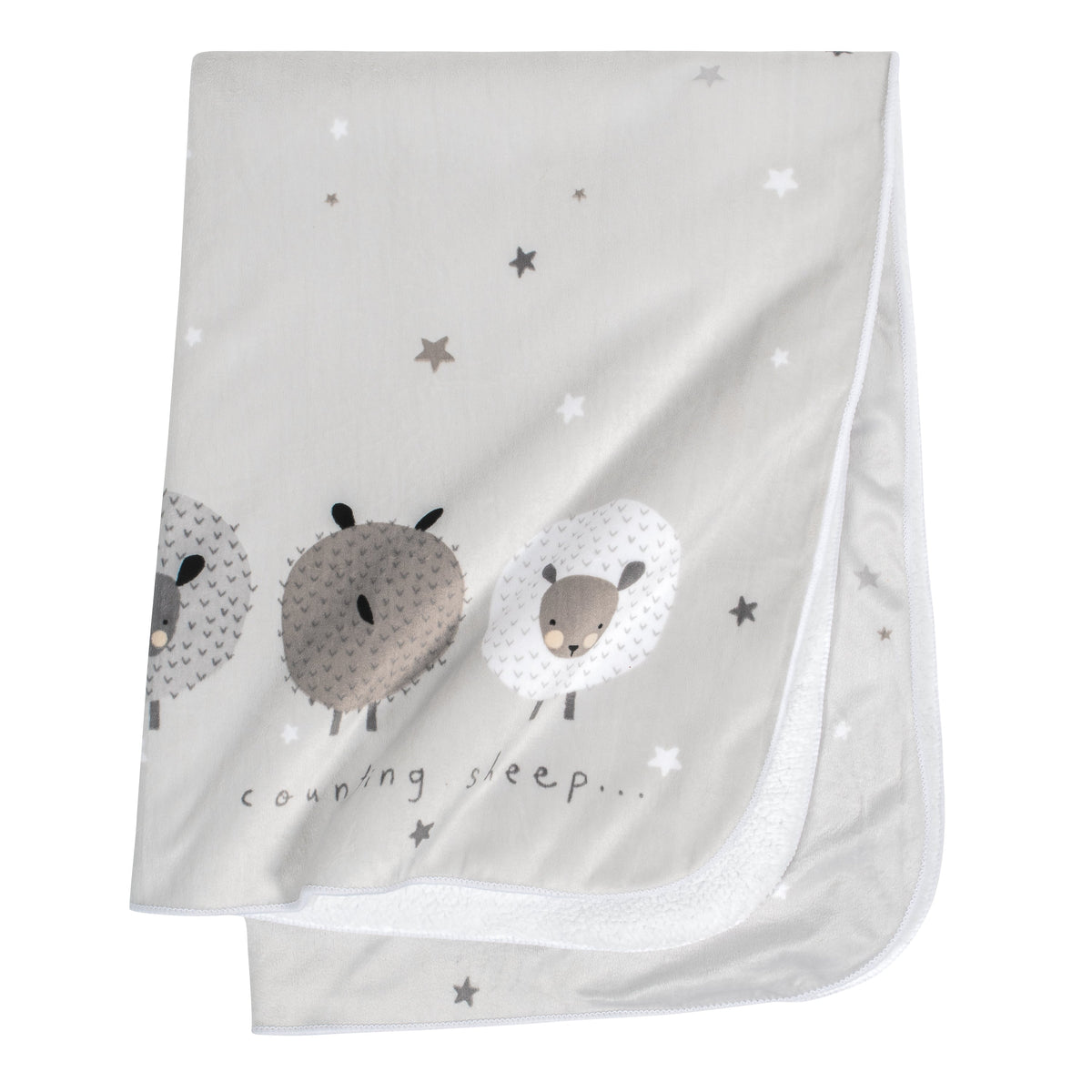 Baby Neutral Counting Sheep Plush Blanket