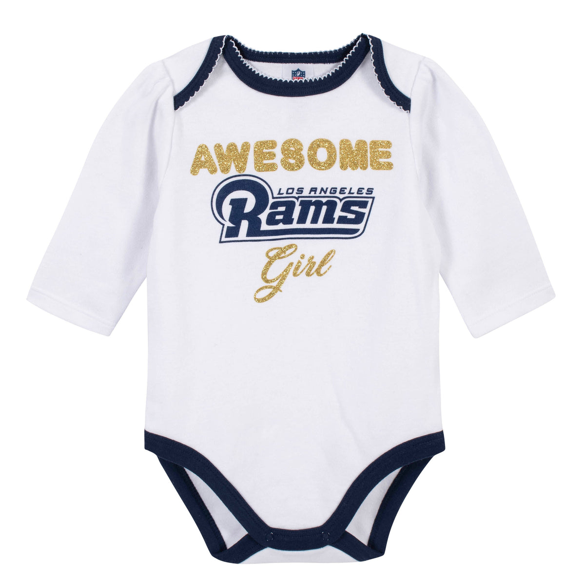Los Angeles Rams Girl Outfit, 3pc Bodysuit, Pant, and Cap Set - Rams, view 2