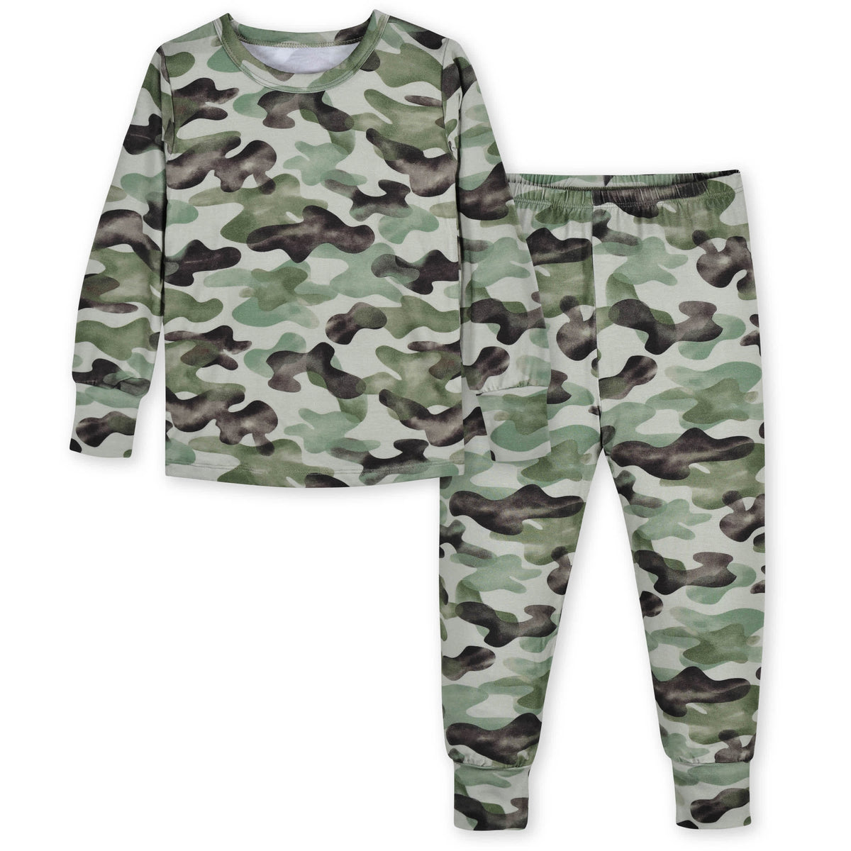 2-Piece Infant & Toddler Hide & Seek Camo Buttery Soft Viscose Made from Eucalyptus Snug Fit Pajamas, view 2