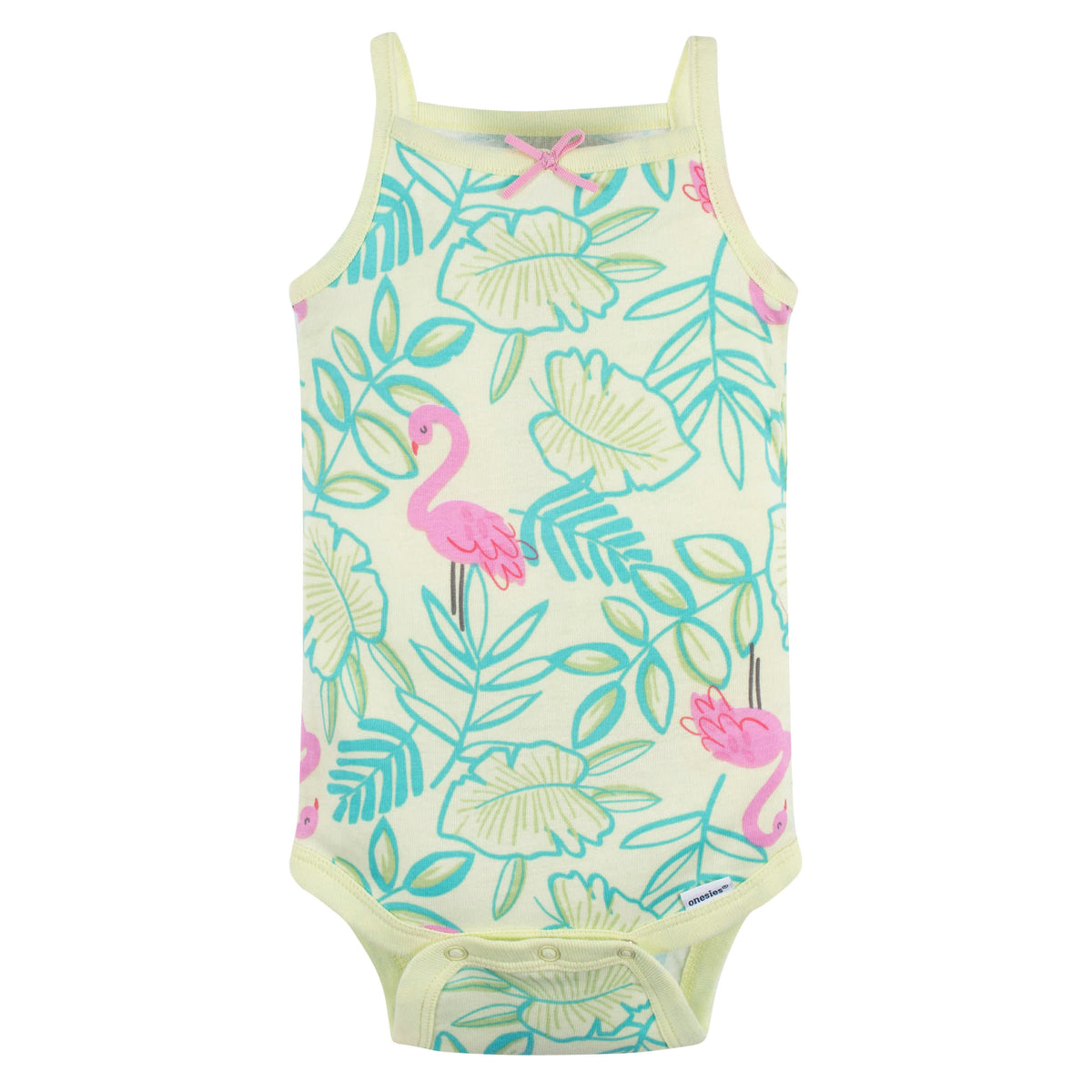 4-Pack Baby Girls Flamingo Fun Sleeveless Onesies Bodysuits, view 5