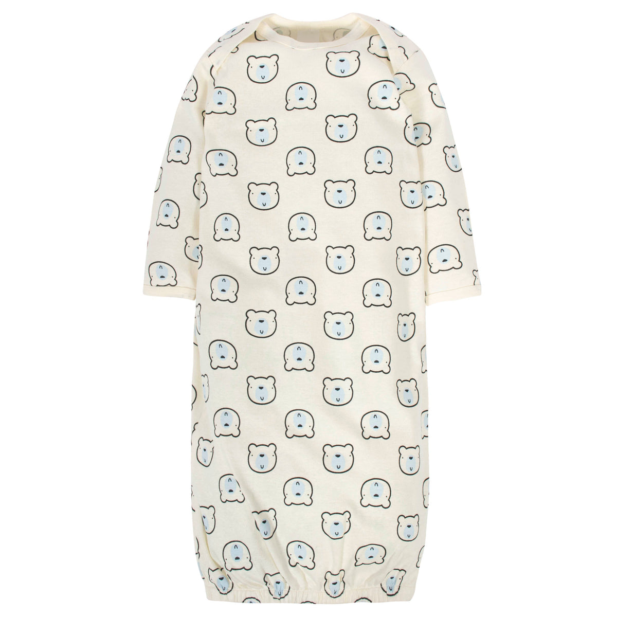 4-Pack Baby Boys Bear Lap Shoulder Gowns, view 2