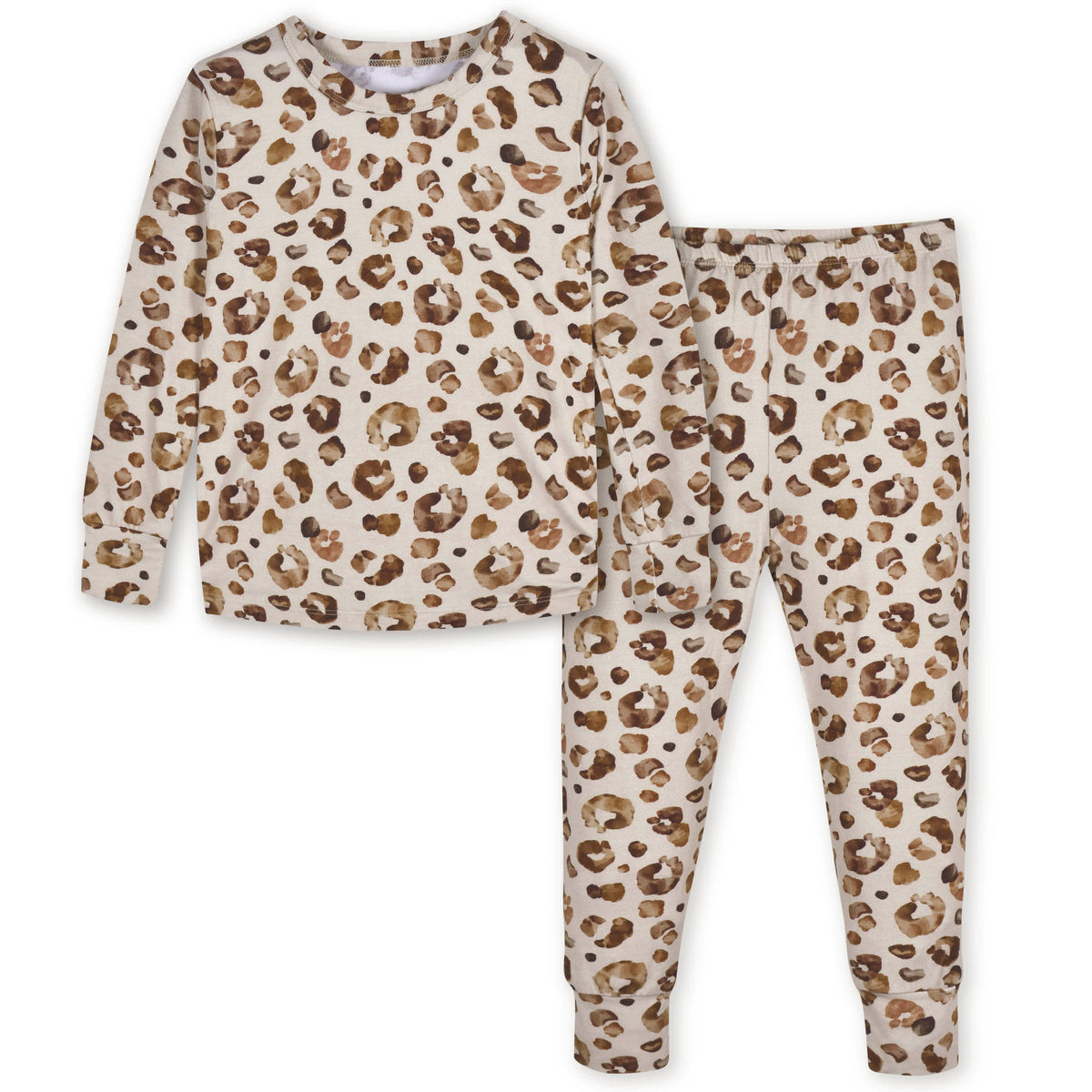 2-Piece Infant & Toddler Spotted Leopard Buttery Soft Viscose Made from Eucalyptus Snug Fit Pajamas, view 2