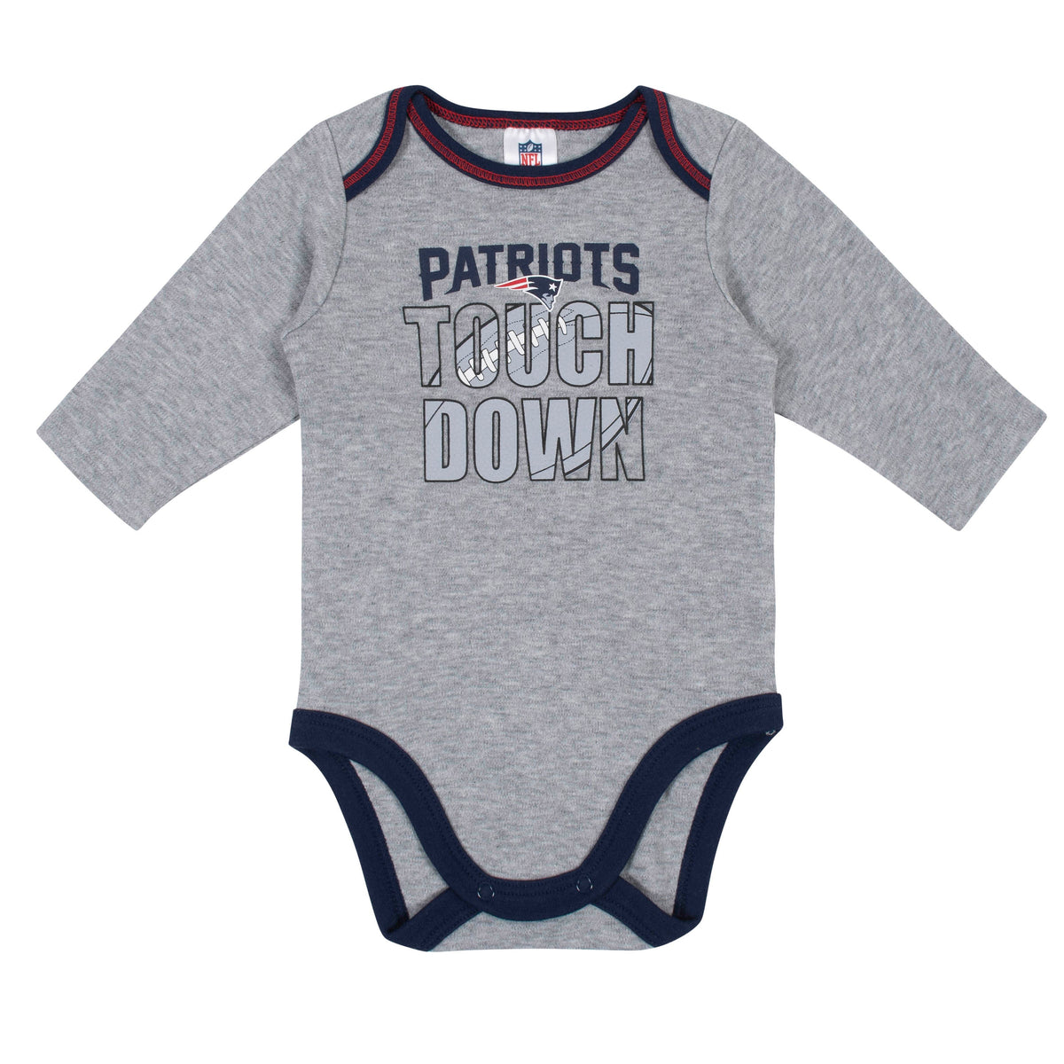 2-Pack New England Patriots Long Sleeve Bodysuits, view 2