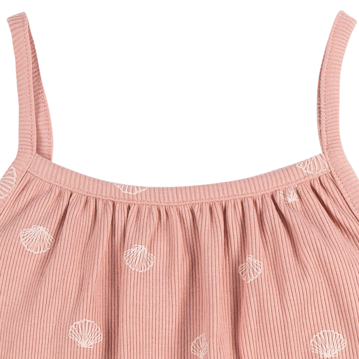 2-Piece Infant and Toddler Girls Seashells Tank Top & Shorts Set, view 3