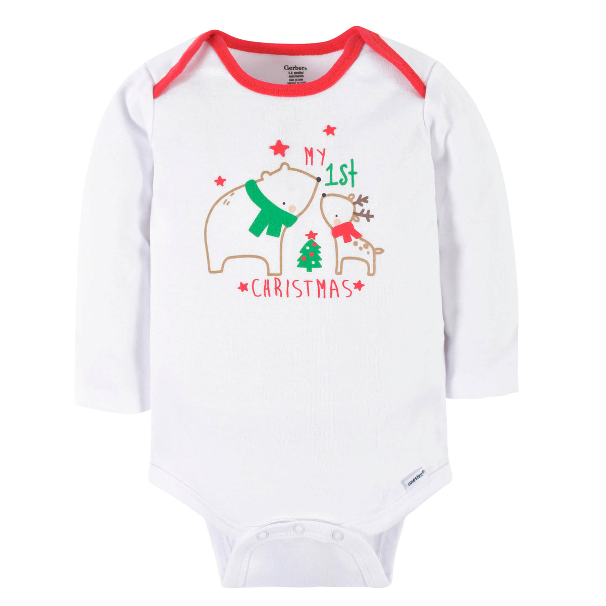 3-Piece Baby Polar Bear & Reindeer Onesies Bodysuit, Pants, & Cap Set, view 5