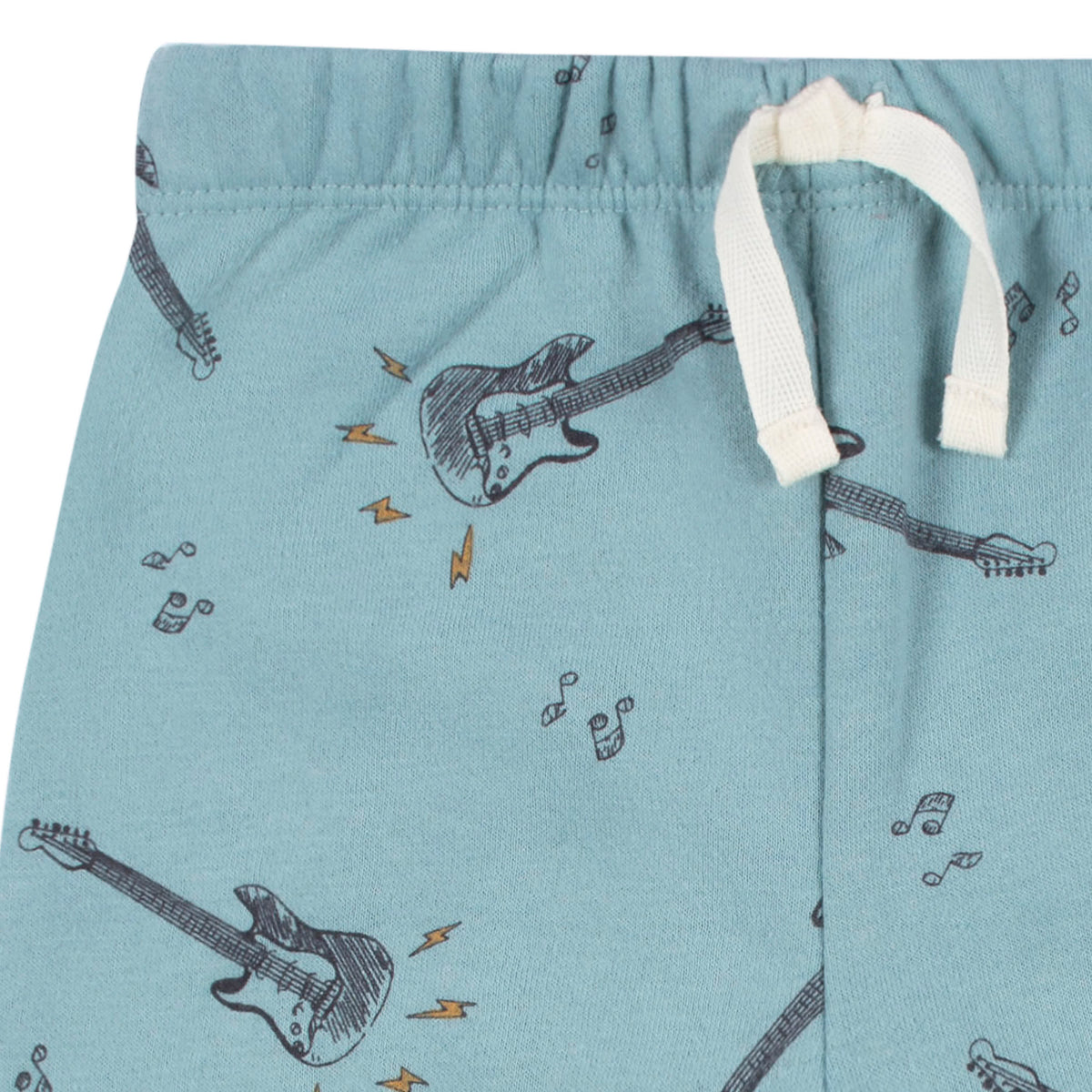 2-Piece Infant and Toddler Boys Teal Guitars Sweatshirt & Pant Set, view 4