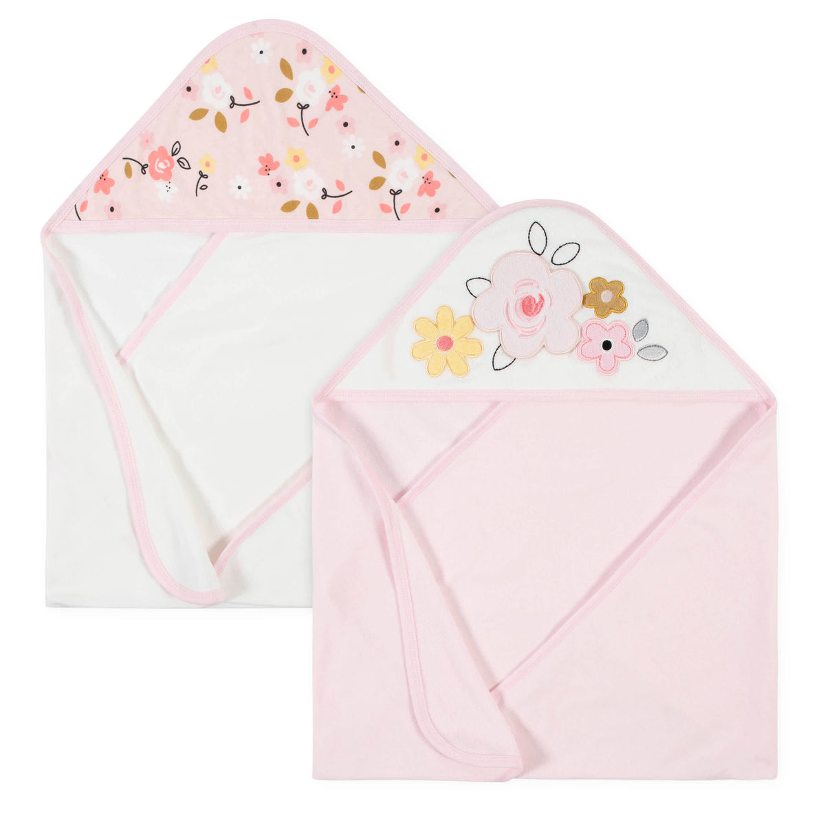 2-Pack Baby Girls Ballerina Hooded Towels