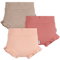 3-Pack Baby Girls Pinks/Oatmeal Bubble Short