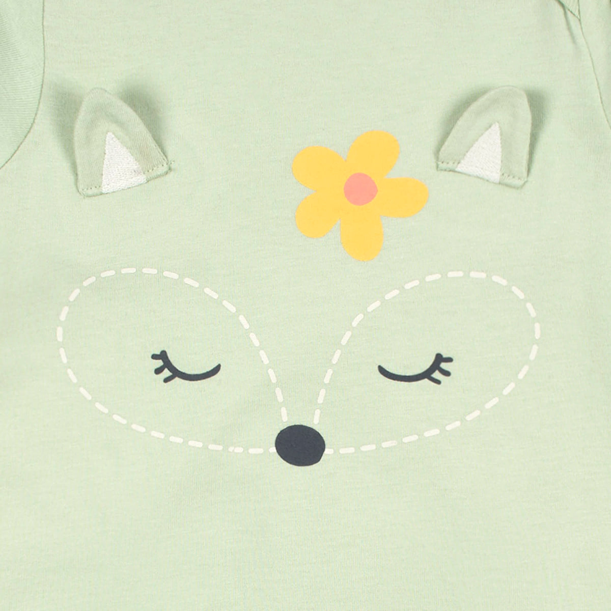 2-Pack Baby Girls Green Fox Rompers, view 3