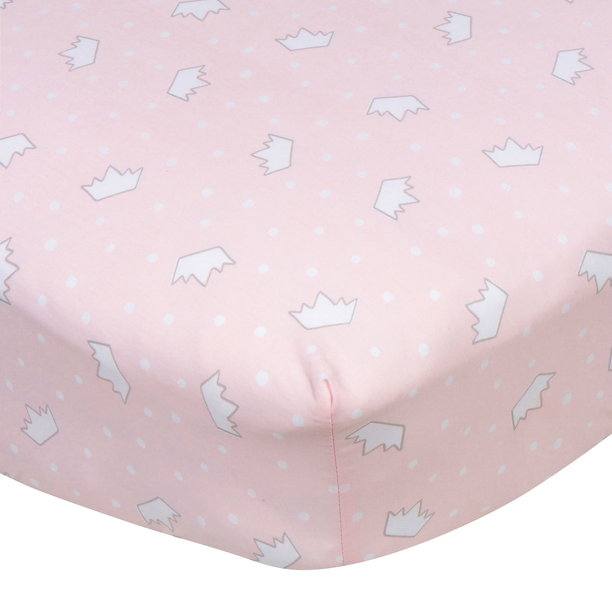 Baby Girls Princess Crowns Fitted Crib Sheet