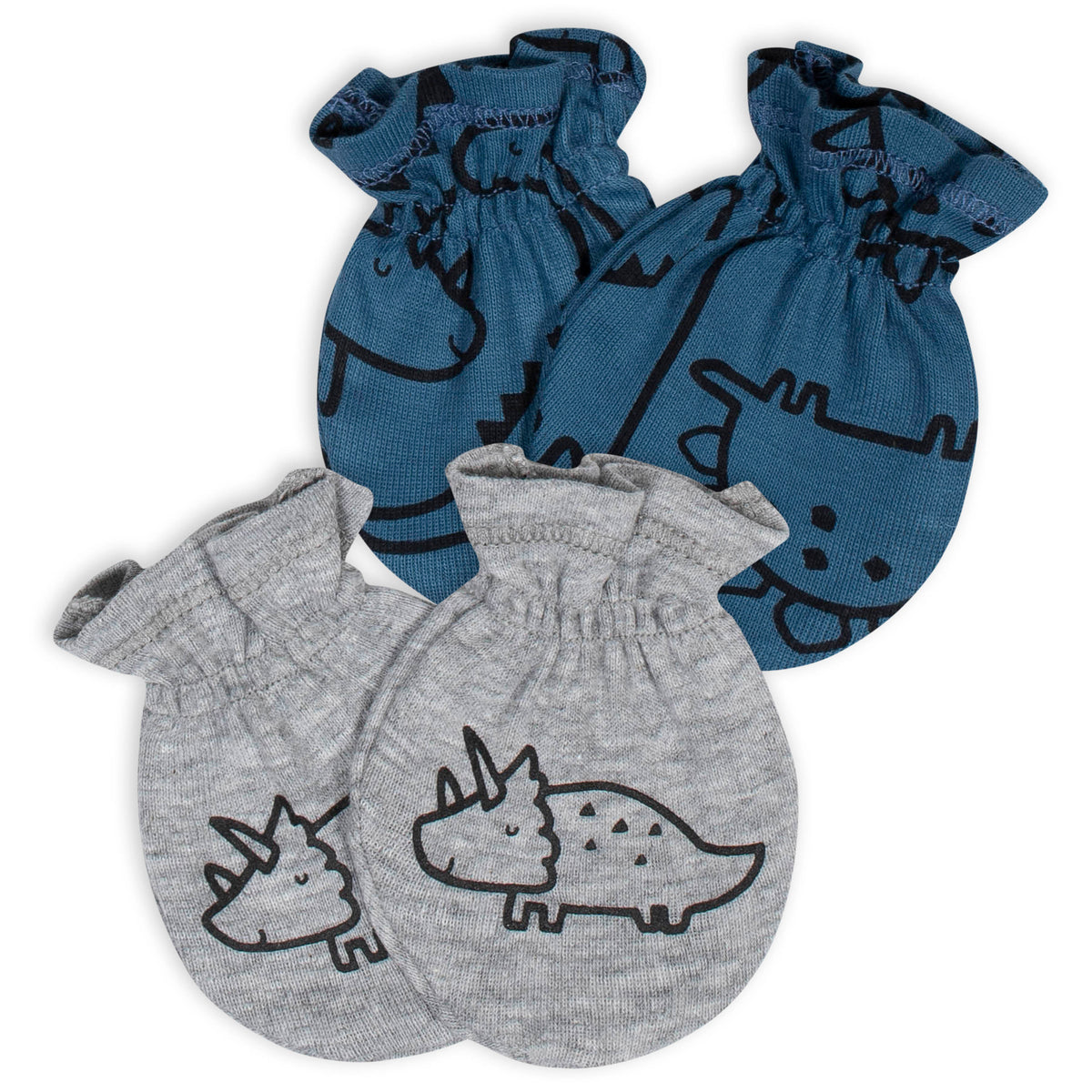 2-Pack Baby Boys Dinosaur No Scratch Mittens