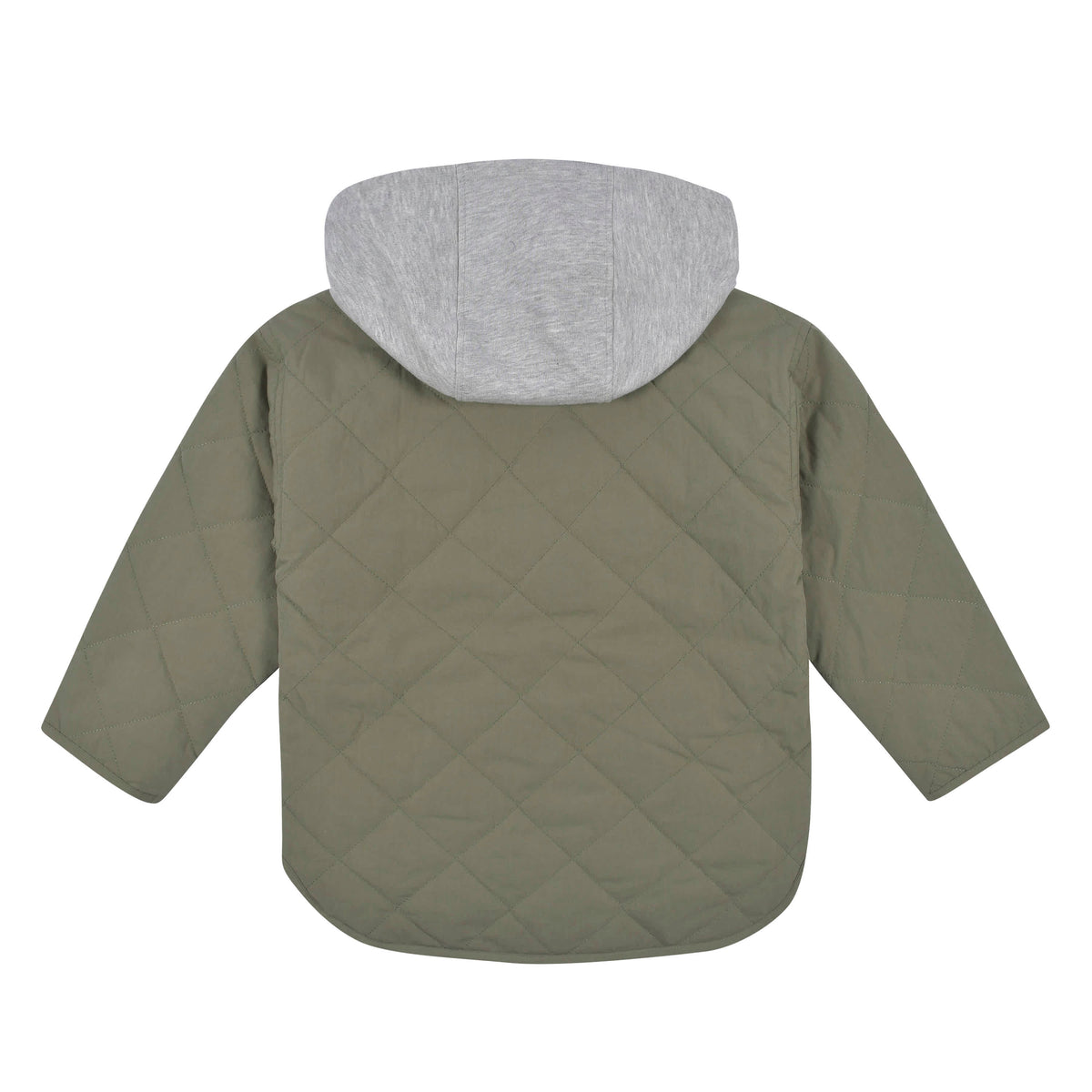 Infant & Toddler Boys Sage Green Quilted Hooded Jacket, view 2