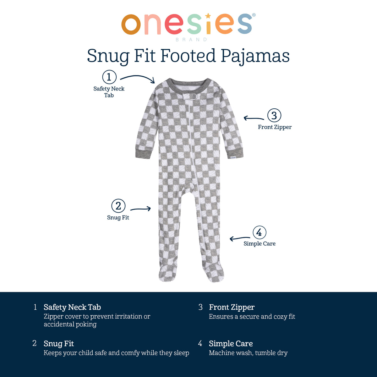 2-Pack Baby Girls Pears Footed Pajamas, view 6