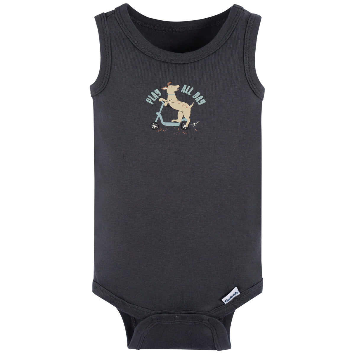 4-Pack Baby Boys Blue Bike Sleeveless Onesies Bodysuits, view 2
